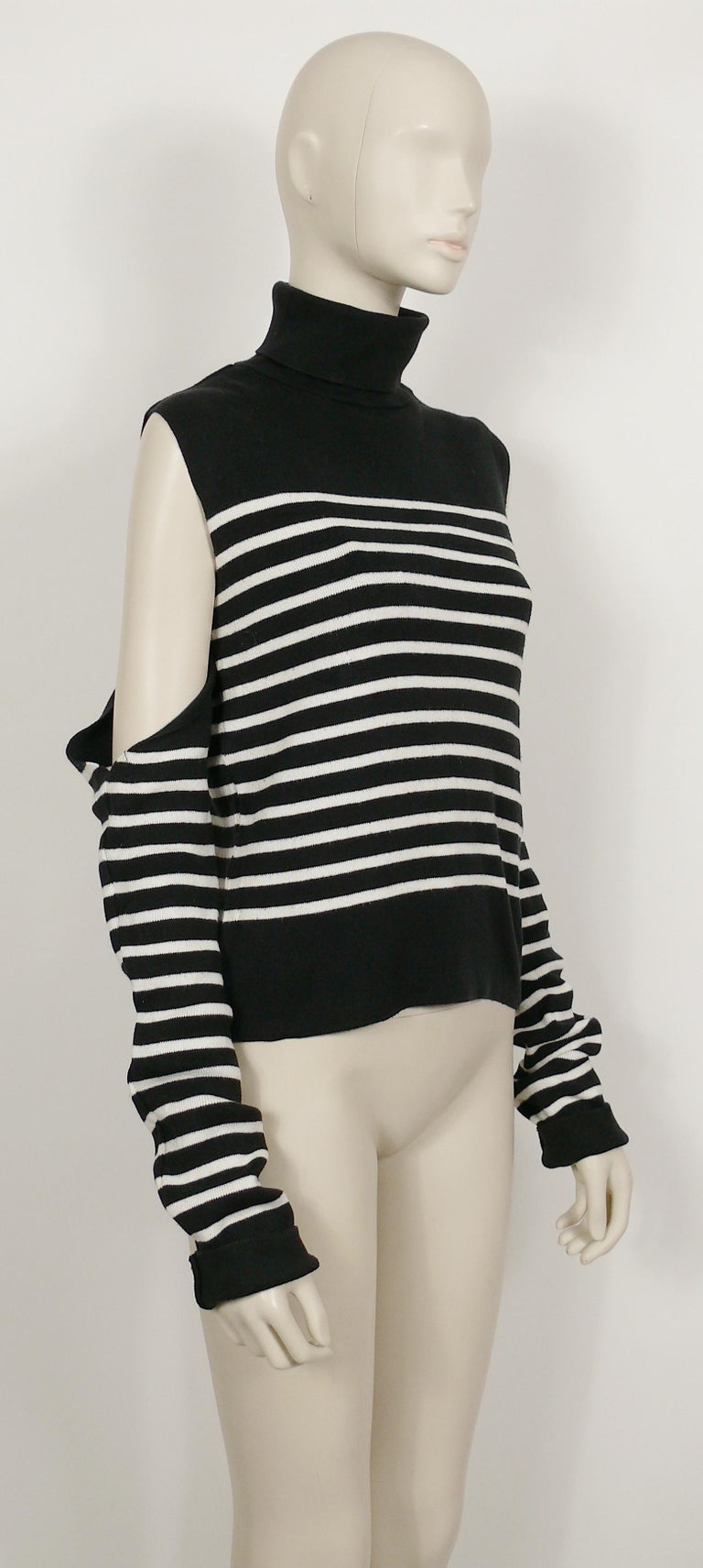 Jean Paul Gaultier Vintage Iconic Destructured Sailor Stripes Sweater For Sale at 1stDibs jean paul gaultier stripes jean paul gaultier striped sweater jean paul gaultier sailor sweater