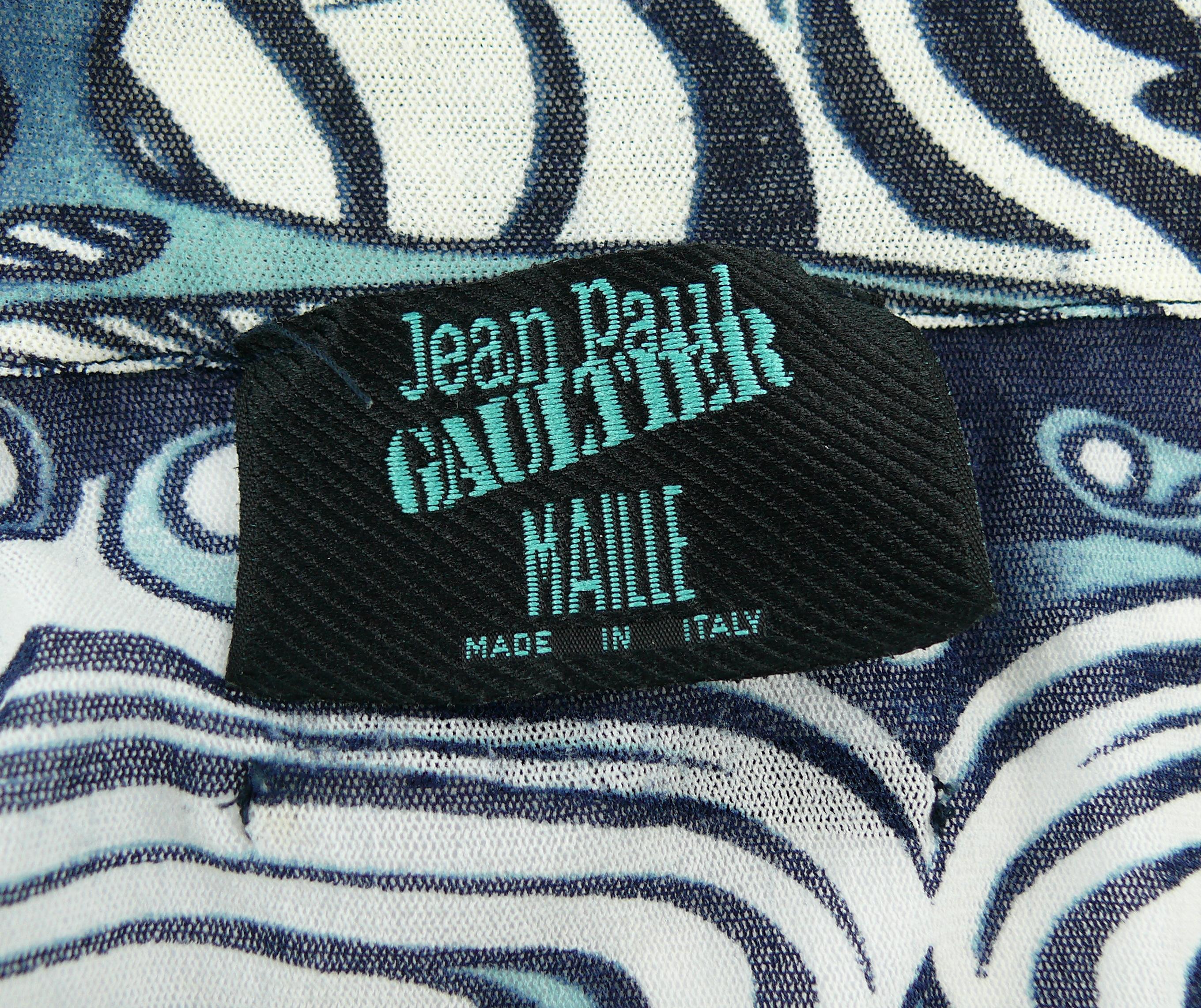 Jean Paul Gaultier Vintage Iconic Tribal Tattoo Mesh Shirt Size S In Fair Condition In Nice, FR