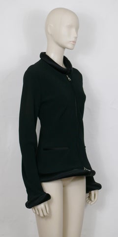 Jean Paul Gaultier Vintage Iconic Tube Collar Cuff Black Jacket US Size 10