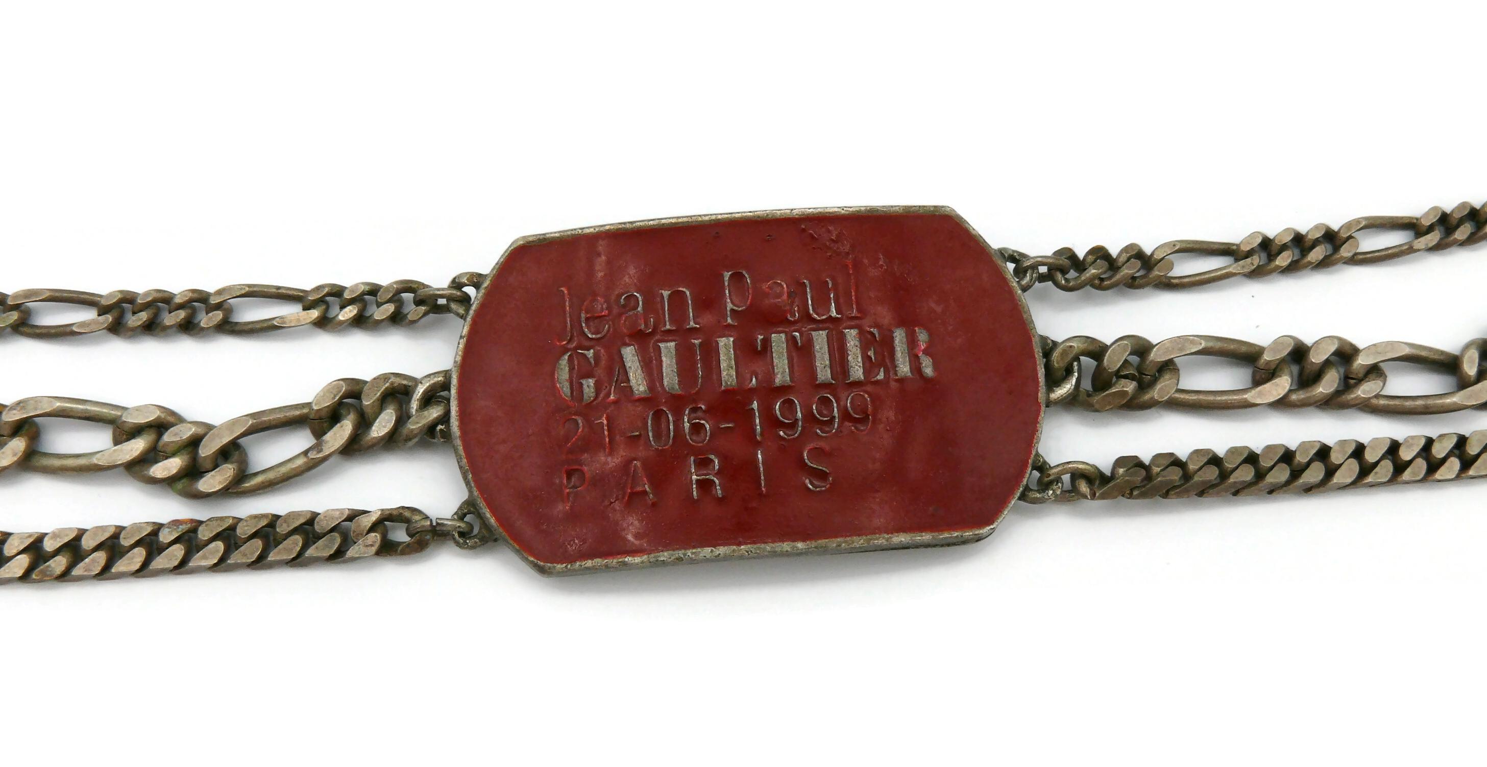 JEAN PAUL GAULTIER Vintage ID Tag-Armband für Damen oder Herren im Angebot