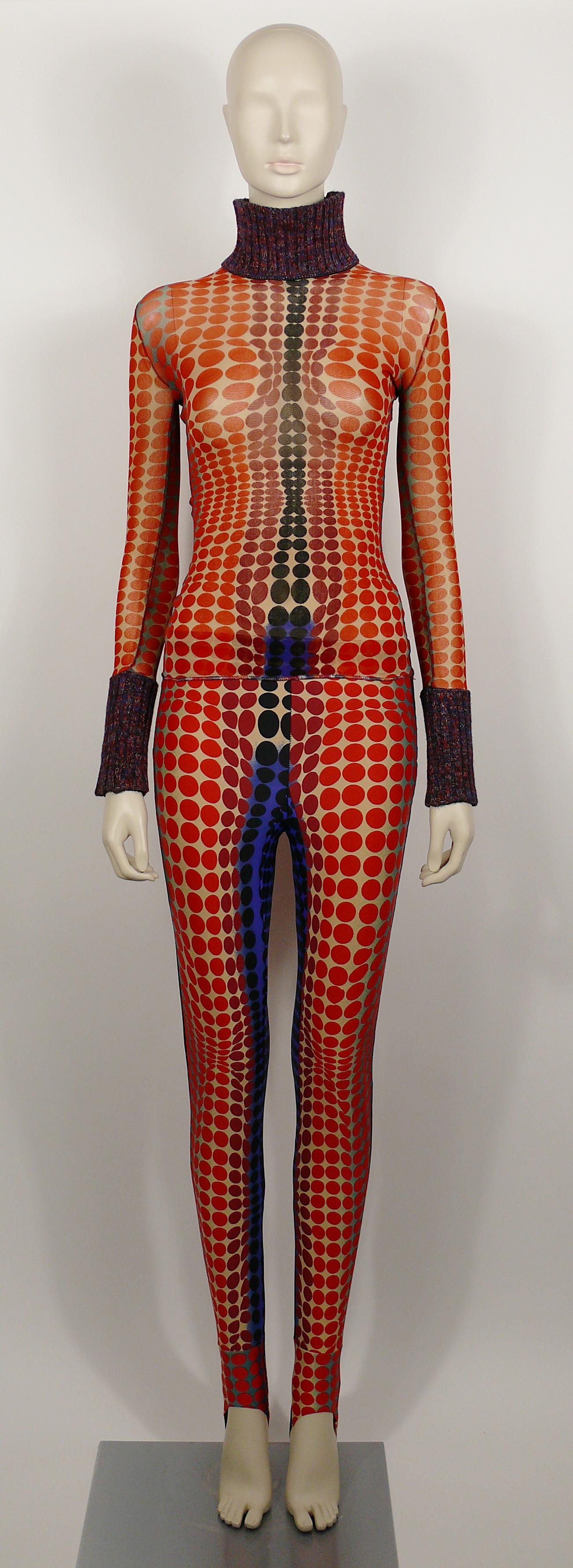 Jean Paul Gaultier Vintage Important Vasarely Iconic Op-Art Print Ensemble L Bon état à Nice, FR