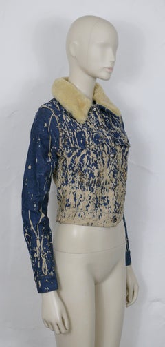 Jean Paul Gaultier Vintage Jackson Pollock Inspired Denim Jacket Size S