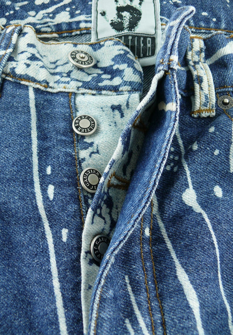 Jean Paul Gaultier Vintage Jackson Pollock Inspired Denim Pants
