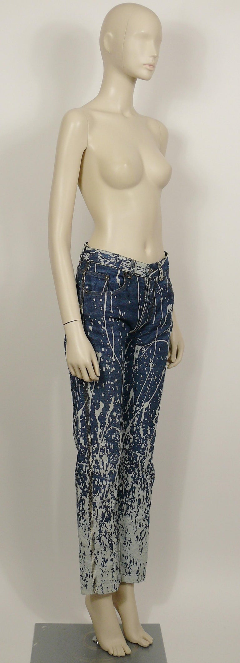 Jean Paul Gaultier Vintage Jackson Pollock Inspired Denim Pants