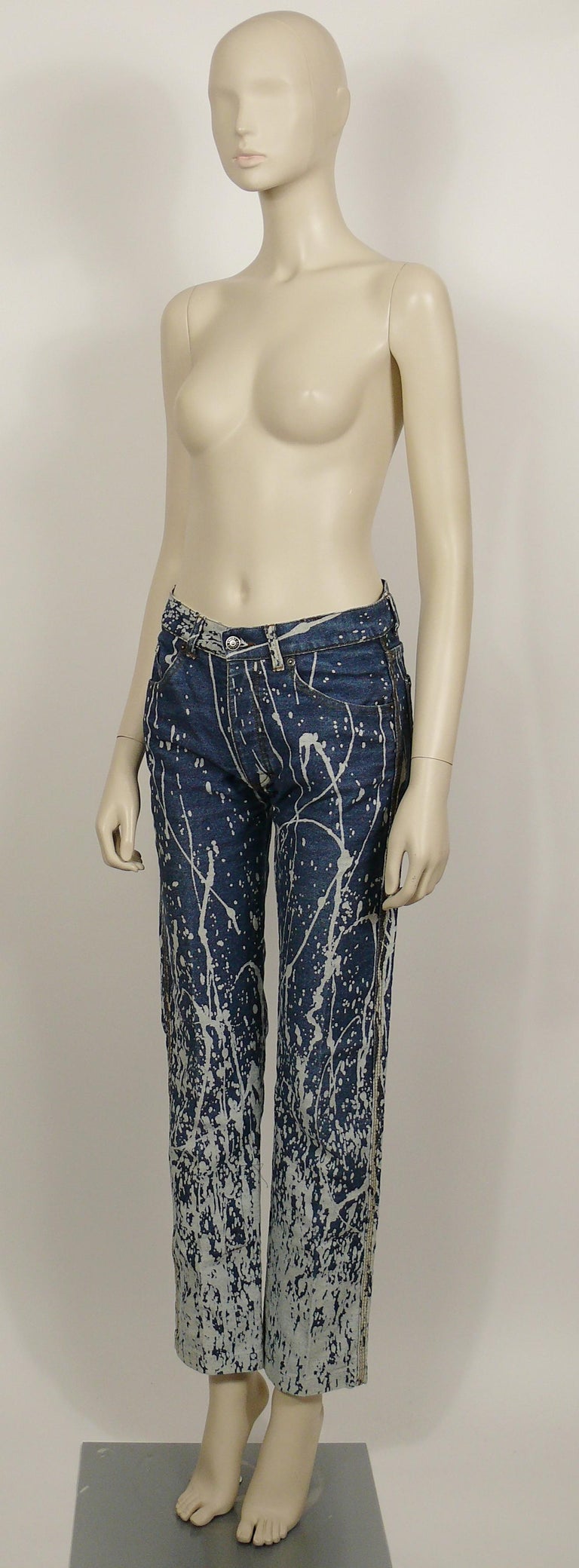 Jean Paul Gaultier Vintage Jackson Pollock Inspired Denim Pants
