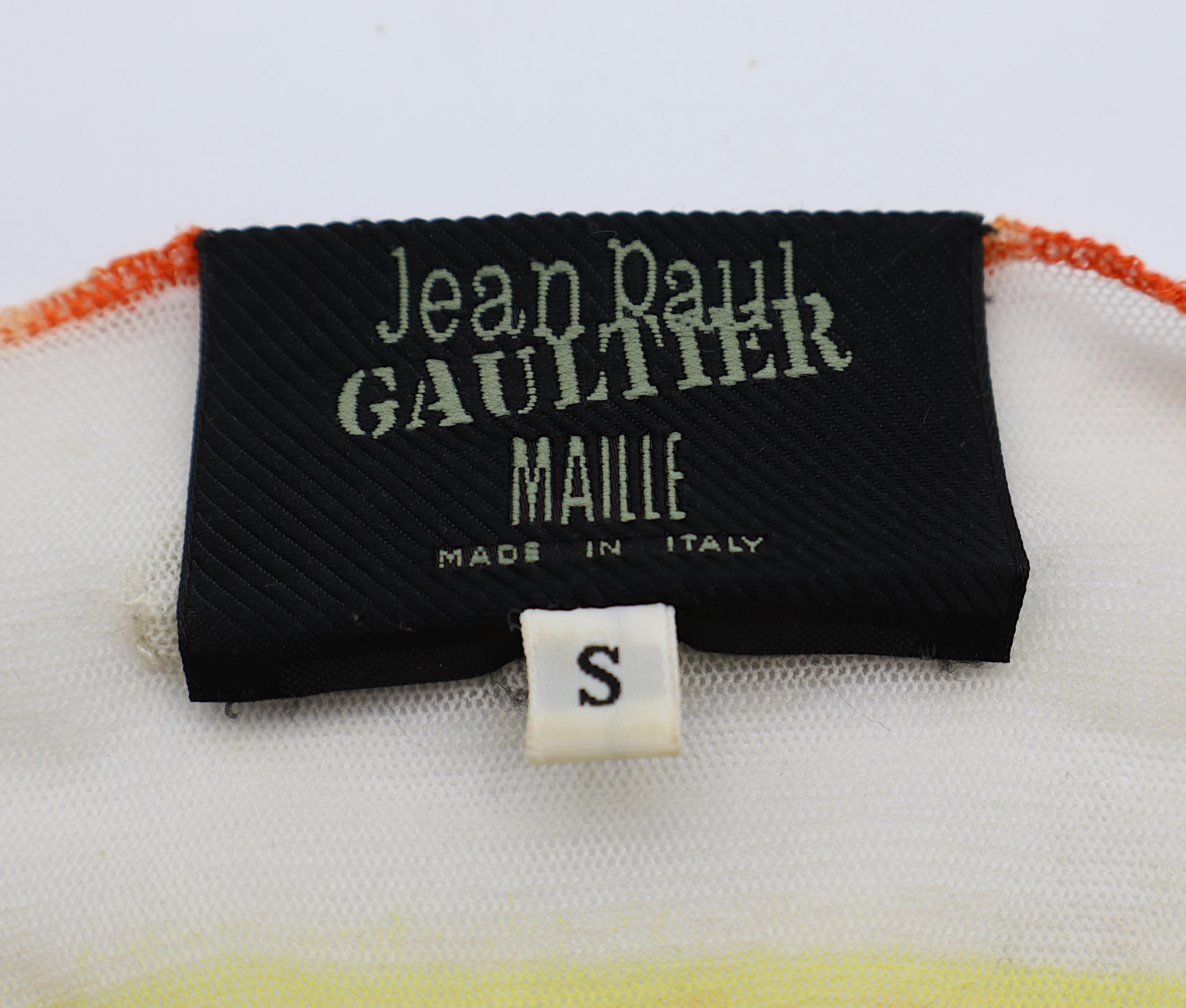 JEAN PAUL GAULTIER Vintage Japanese Print Mesh Top Size S For Sale 1