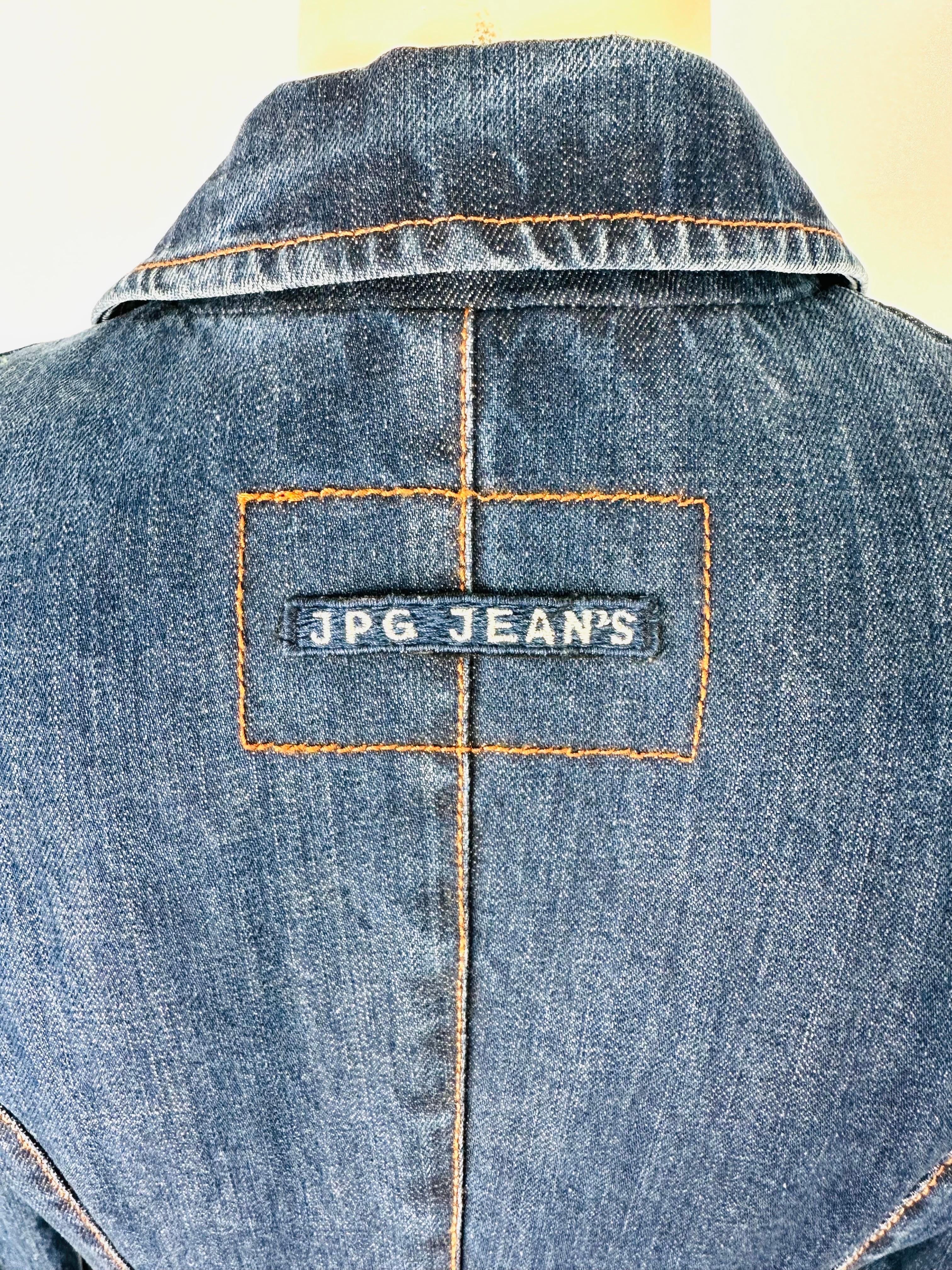 Jean Paul Gaultier Vintage Jeansjacke mit Schnörkeln aus Jeans im Angebot 6