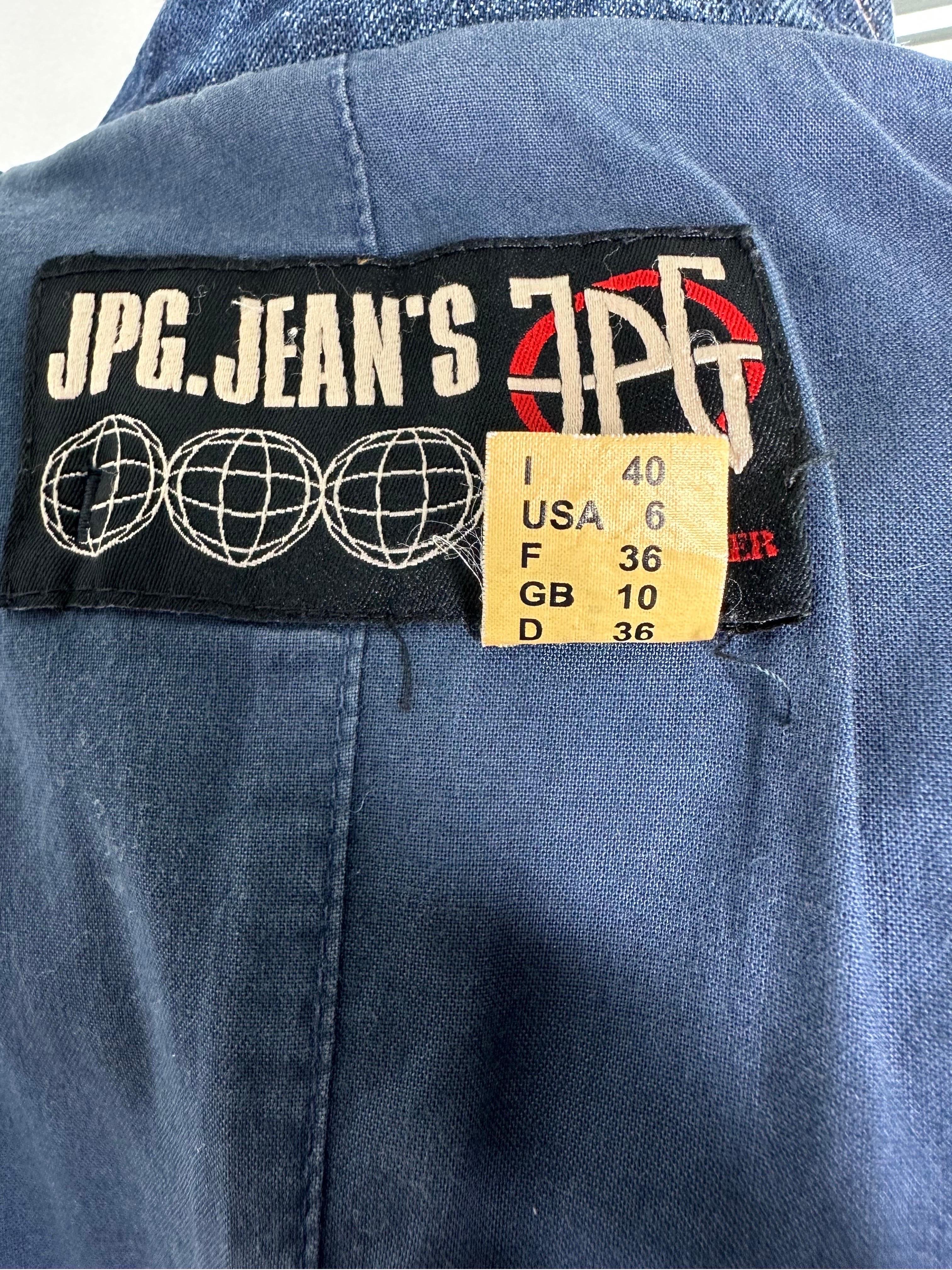 Jean Paul Gaultier Vintage Jeansjacke mit Schnörkeln aus Jeans im Angebot 8