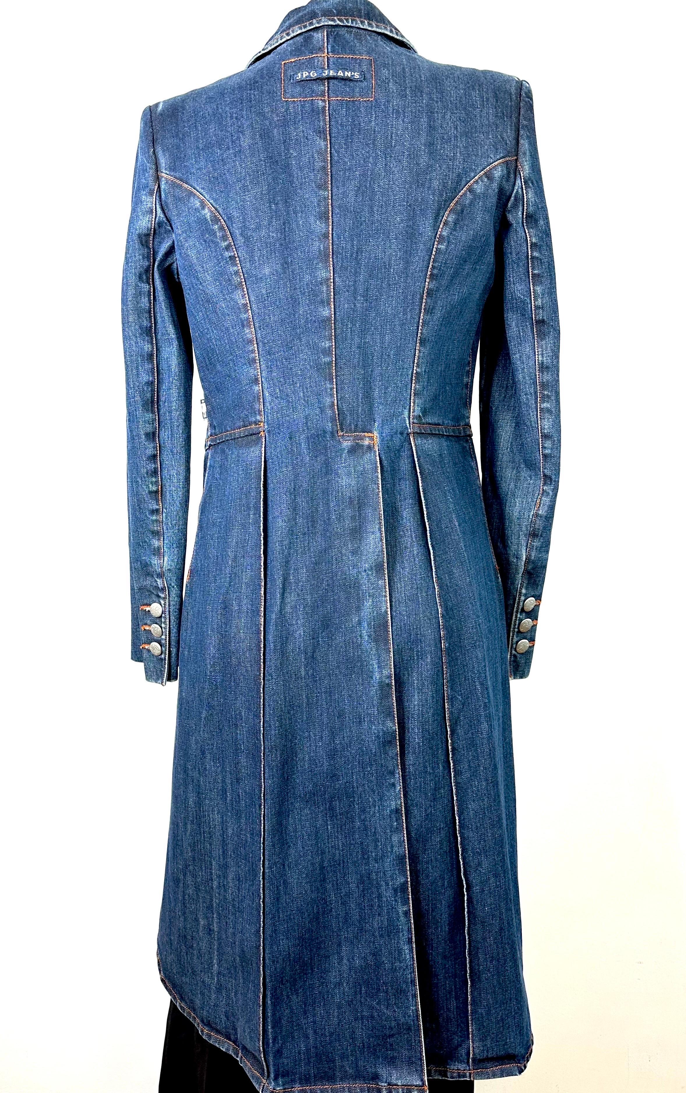 Jean Paul Gaultier vintage jeans tails jacket For Sale 3