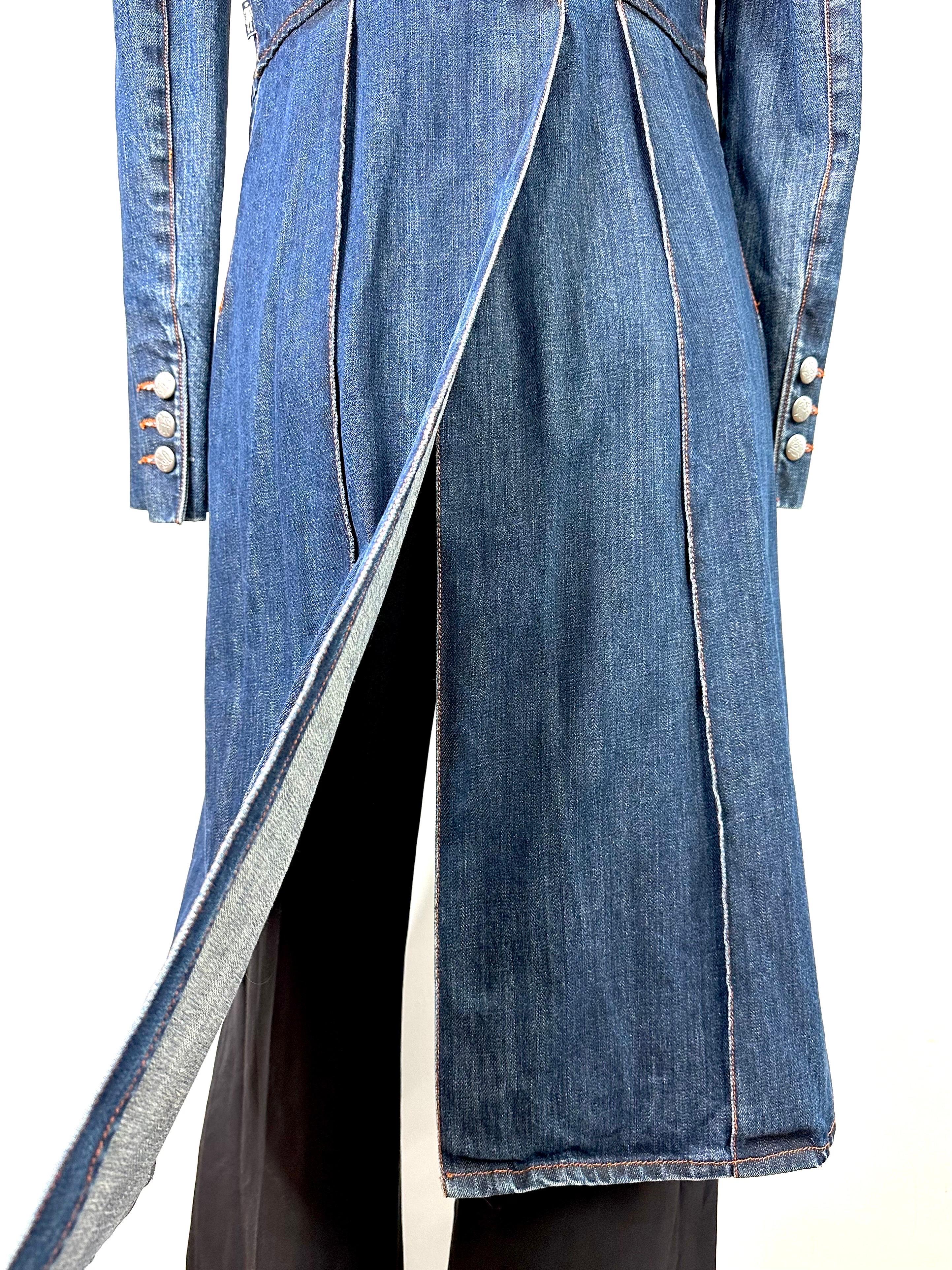 Jean Paul Gaultier Vintage Jeansjacke mit Schnörkeln aus Jeans im Angebot 4
