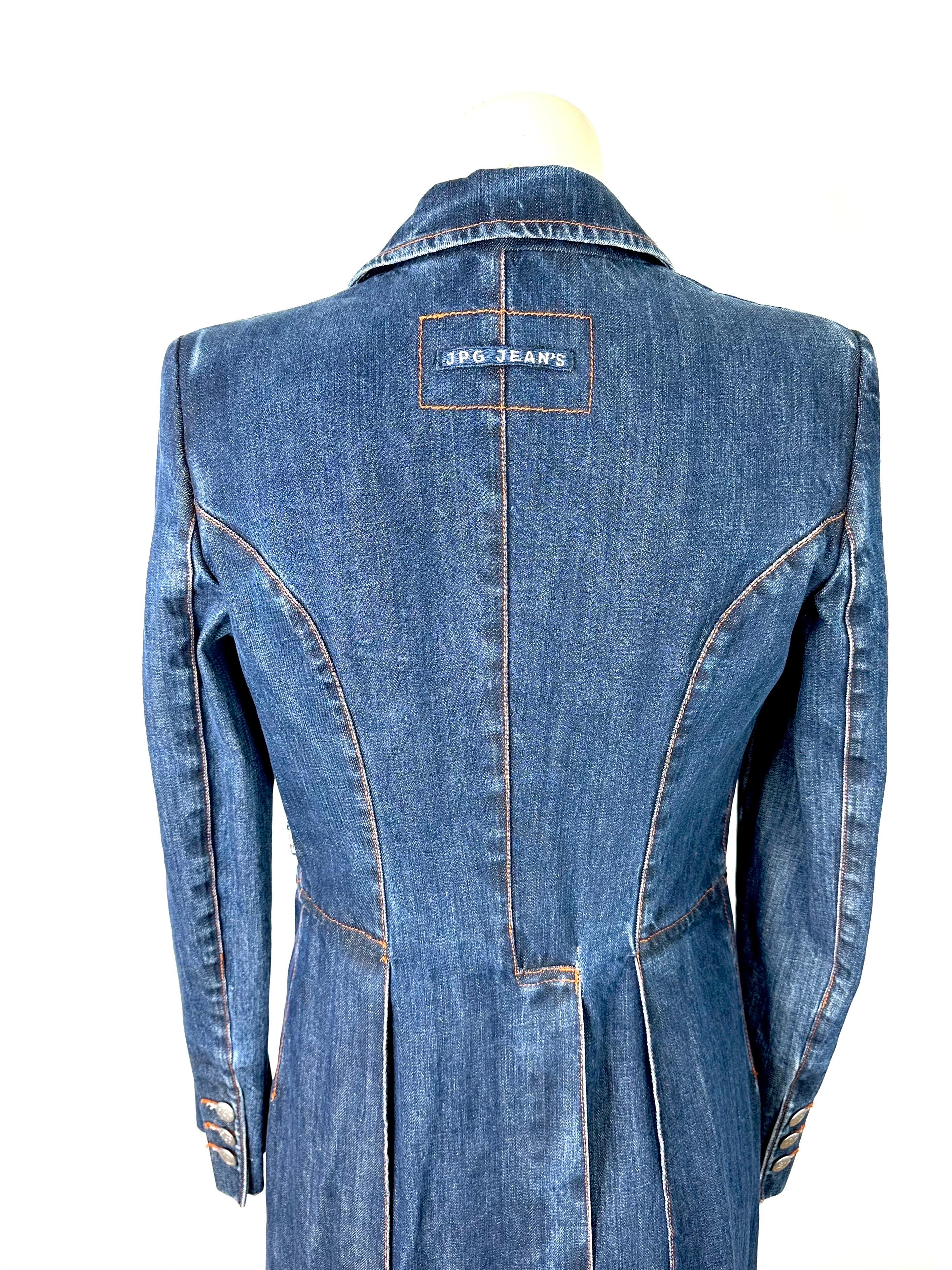 Jean Paul Gaultier Vintage Jeansjacke mit Schnörkeln aus Jeans im Angebot 5