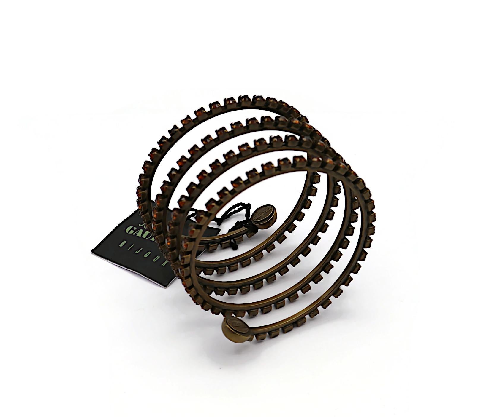 Women's JEAN PAUL GAULTIER Vintage Jewelled Coil Cuff Bracelet For Sale