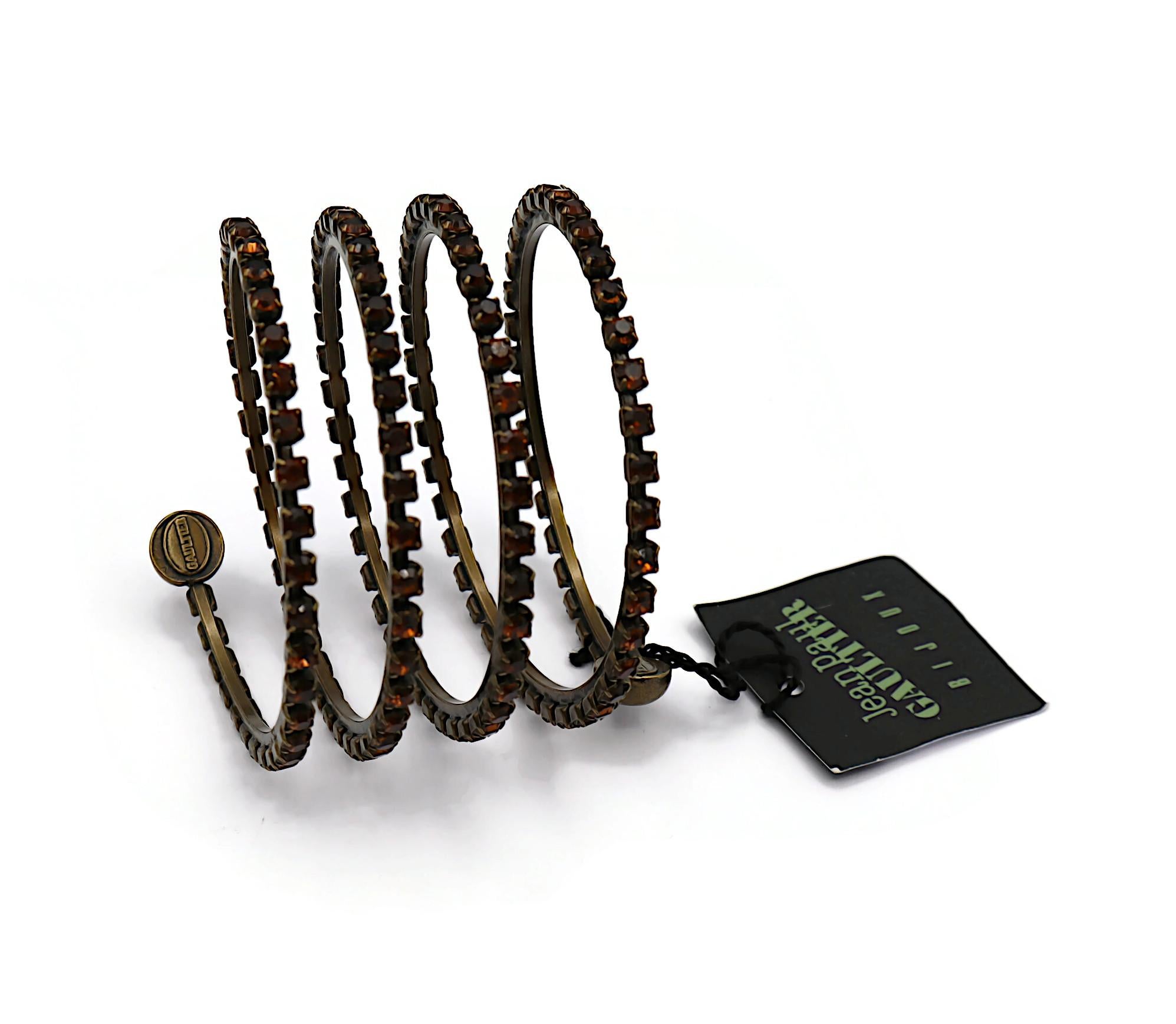 JEAN PAUL GAULTIER Vintage Jewelled Coil Cuff Bracelet For Sale 1