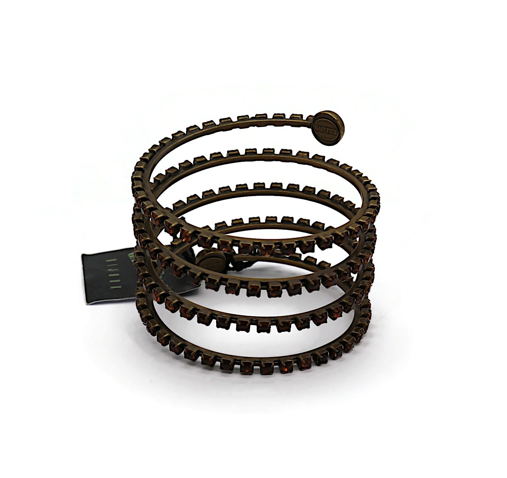 JEAN PAUL GAULTIER Vintage Jewelled Coil Cuff Bracelet For Sale 3