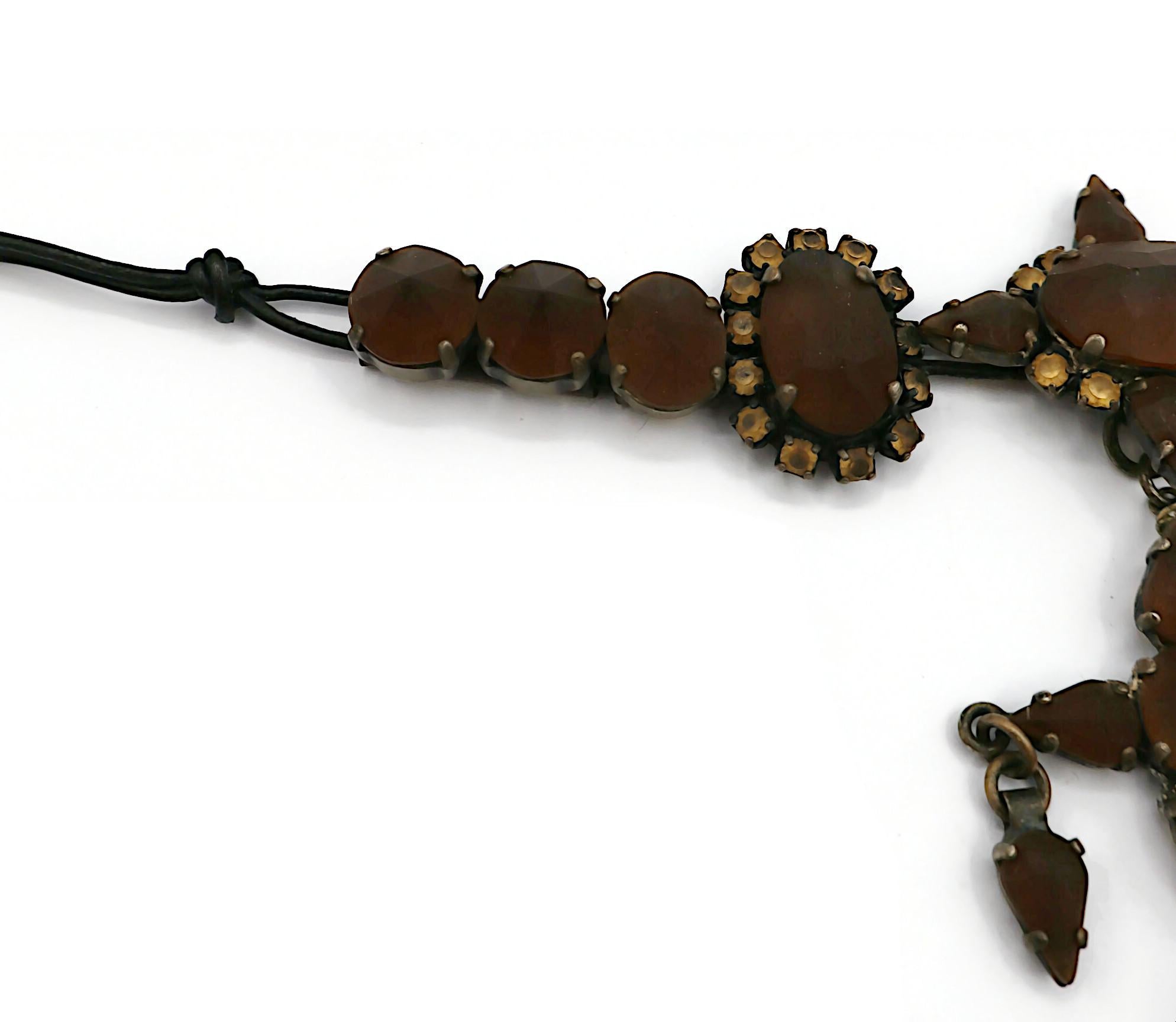 JEAN PAUL GAULTIER Vintage Jewelled Cross Pendant Necklace In Good Condition For Sale In Nice, FR