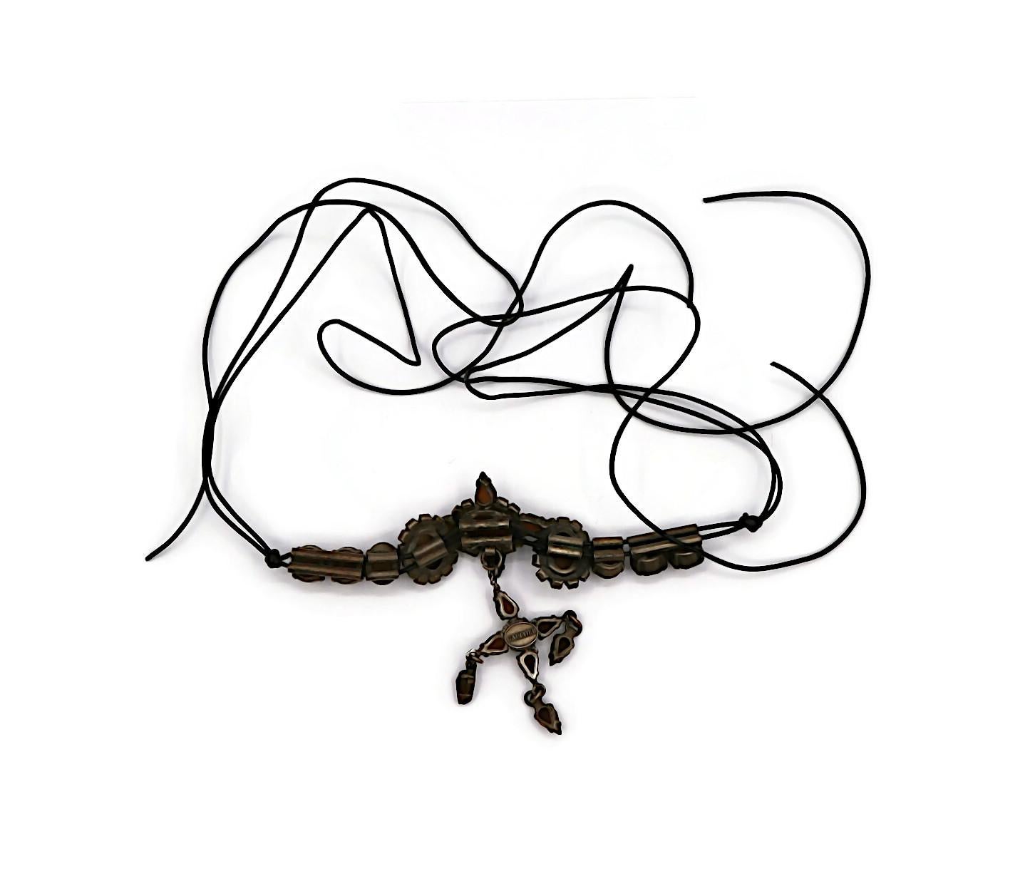 JEAN PAUL GAULTIER Vintage Jewelled Cross Pendant Necklace For Sale 3