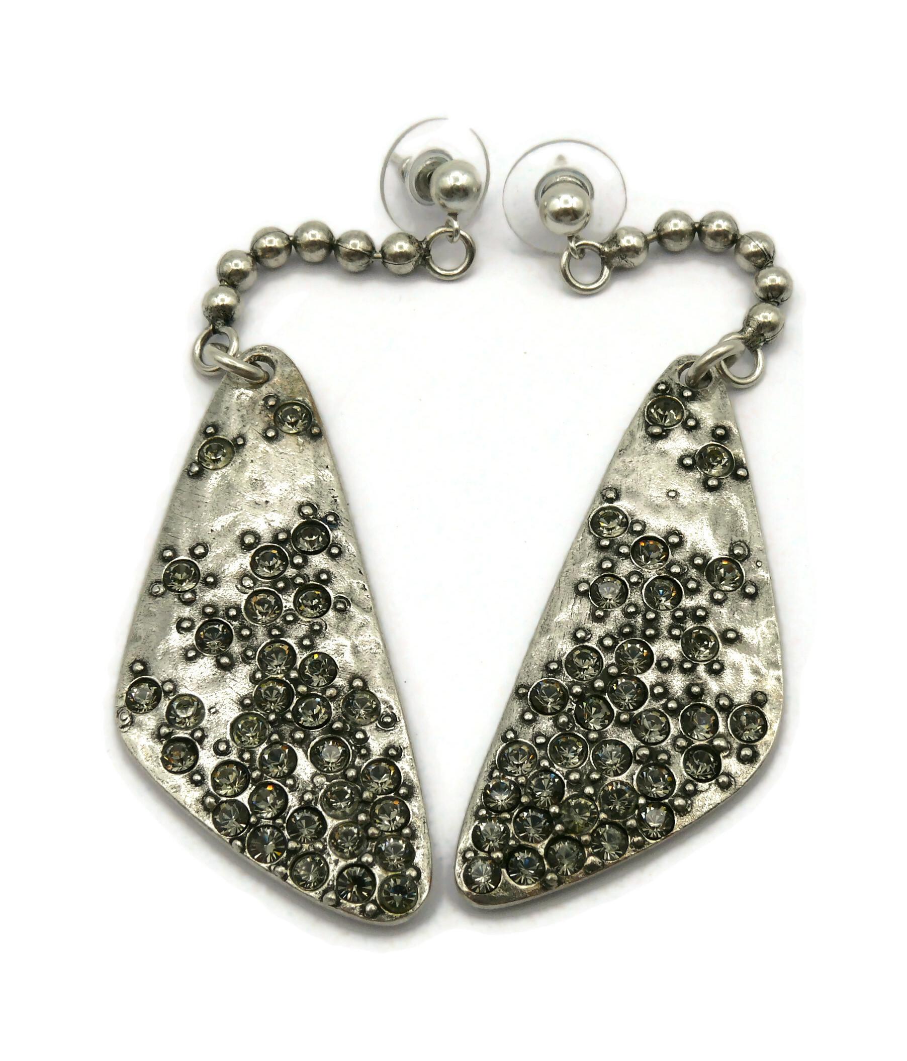 JEAN PAUL GAULTIER Vintage Jewelled Dangling Earrings For Sale 2