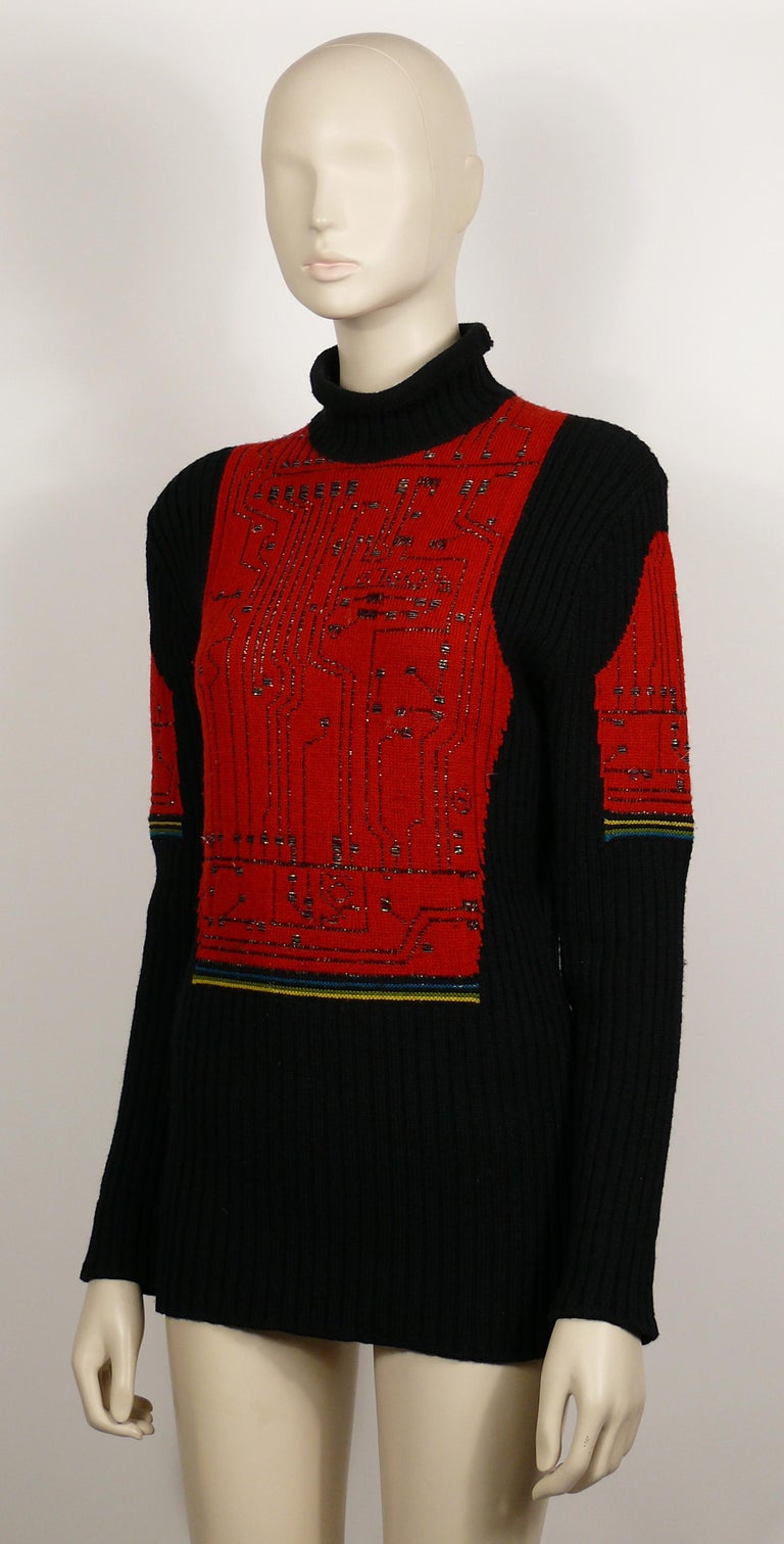Jean Paul Gaultier Vintage Knit Circuit Board Jumper For Sale at