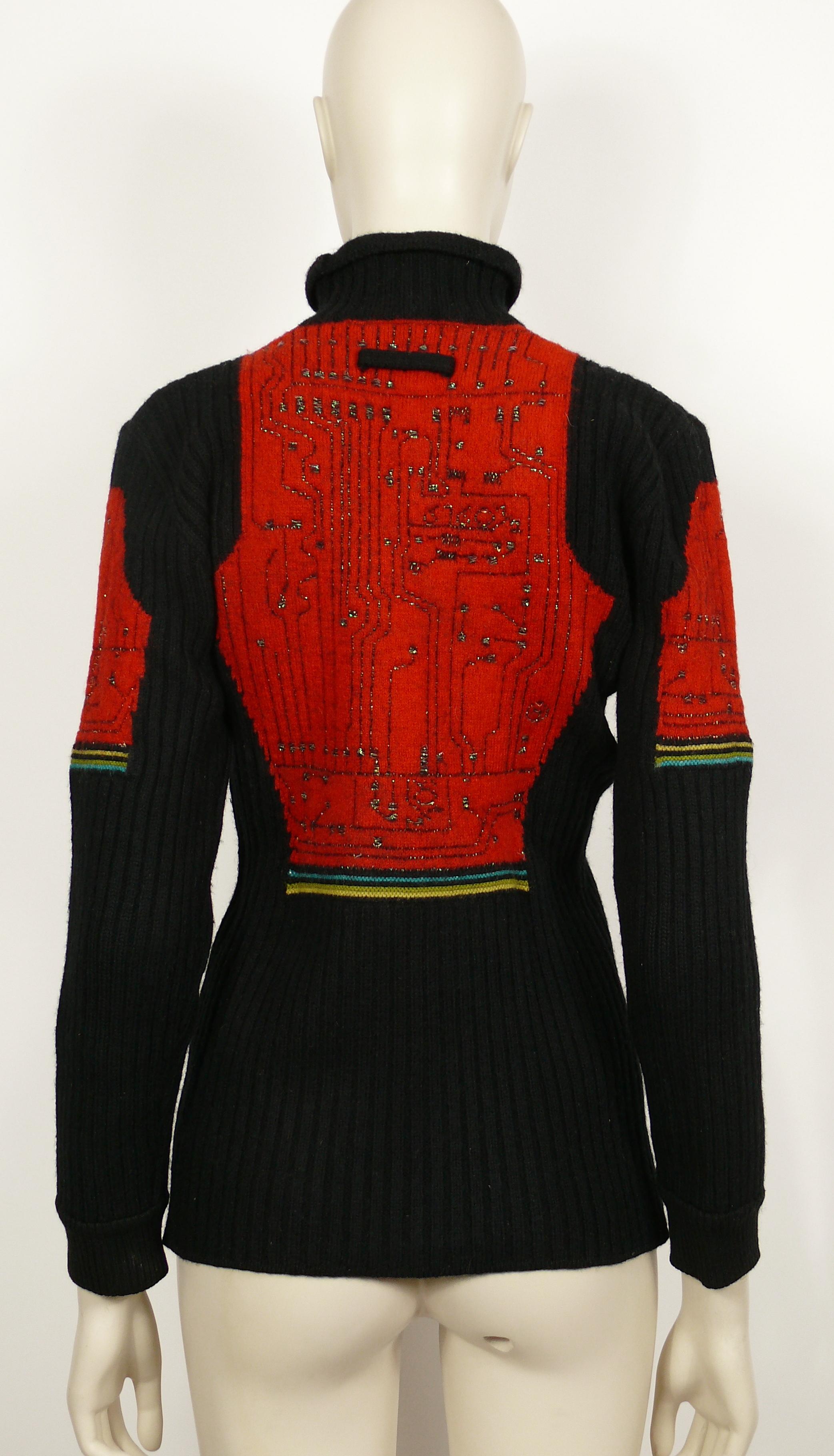 Jean Paul Gaultier Vintage Knit Circuit Board Sweater Size L 2