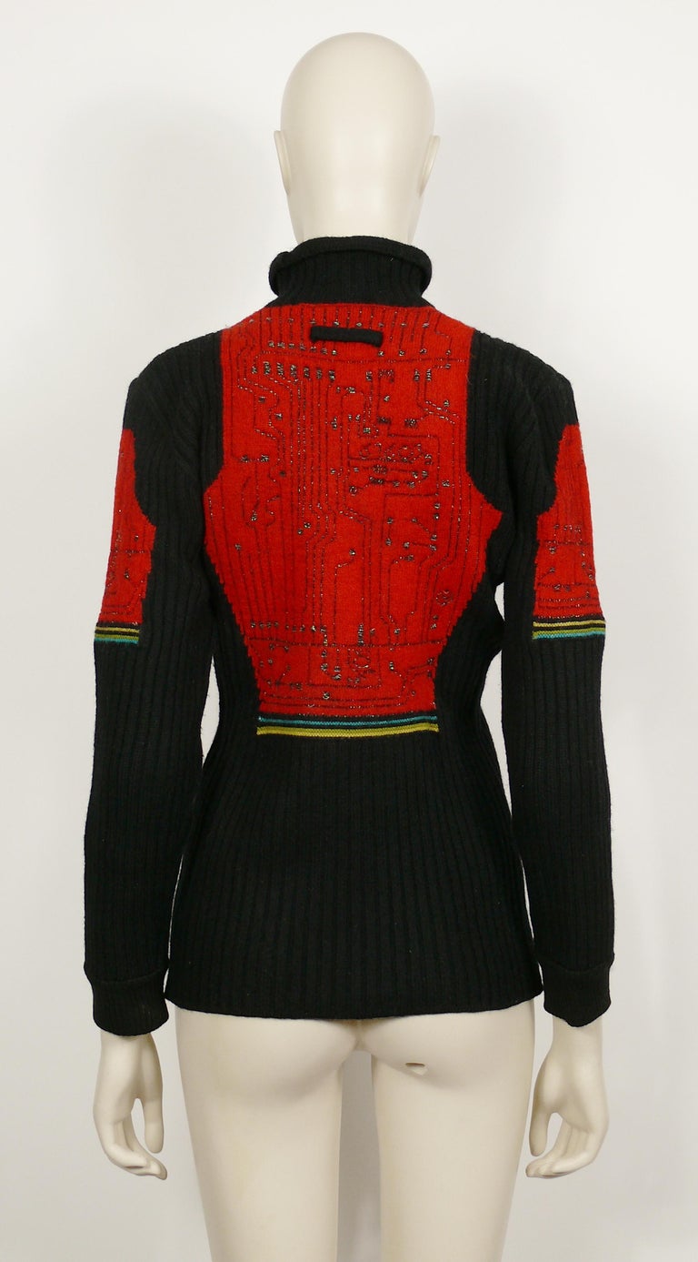 Jean Paul Gaultier Vintage Knit Circuit Board Sweater Size L at