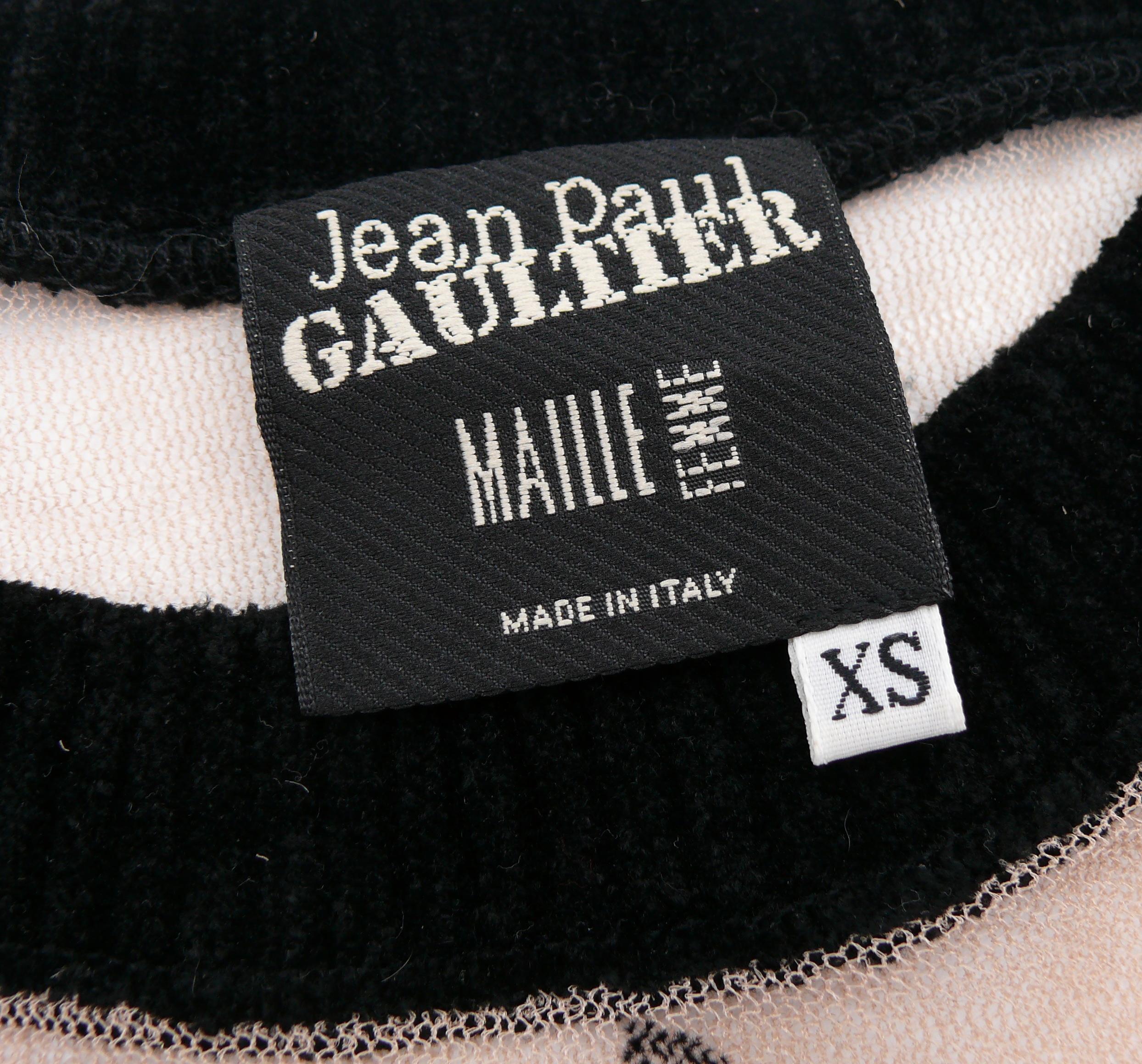 Jean Paul Gaultier Vintage Koi Tattoo Flesh-Coloured Sheer Mesh Top Größe XS im Angebot 1