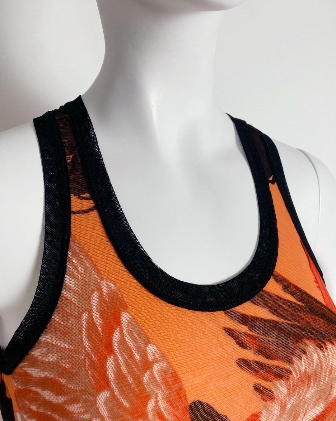 JEAN PAUL GAULTIER Vestito a rete 'Koi Tattoo' vintage inizio anni 2000 In condizioni ottime in vendita a Genève, CH