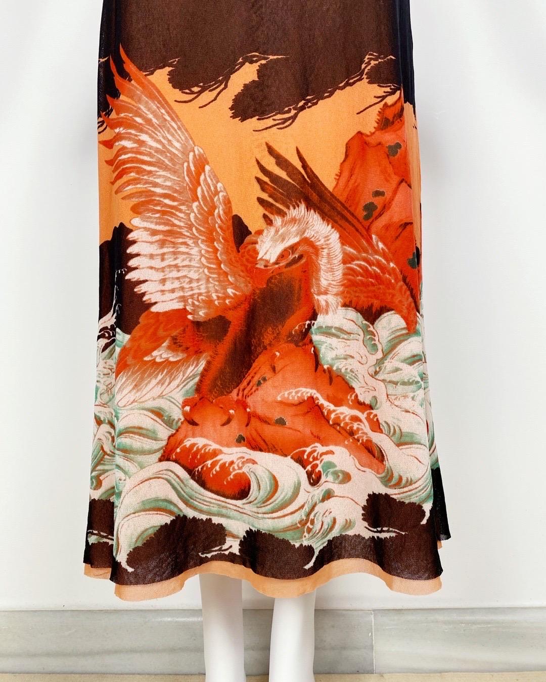 Donna JEAN PAUL GAULTIER Vestito a rete 'Koi Tattoo' vintage inizio anni 2000 in vendita