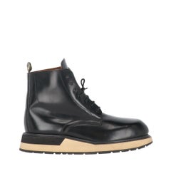 Jean Paul Gaultier Vintage lace-up black leather 90s ankle boots