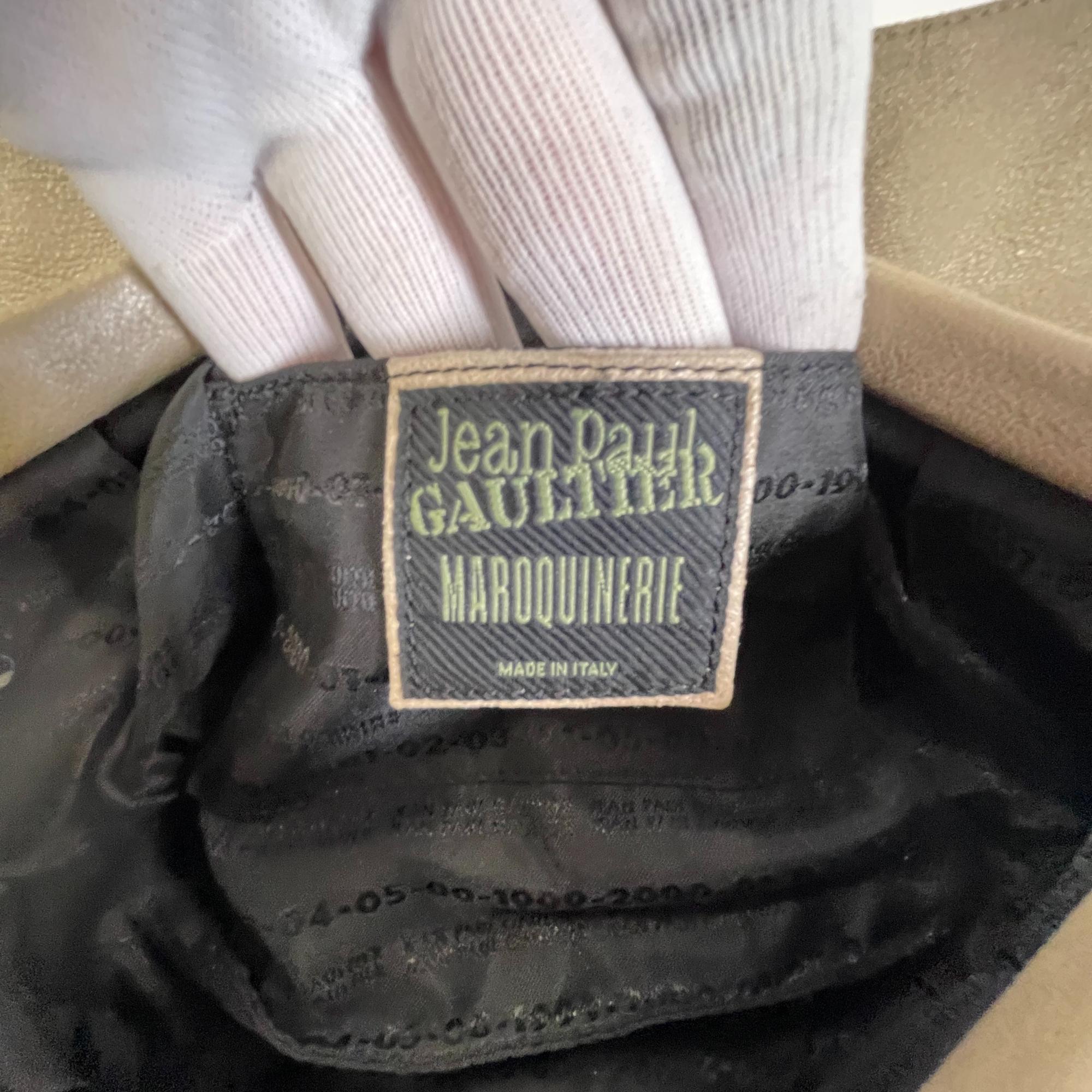 Jean Paul Gaultier Vintage Leather Cream Clutch For Sale 2