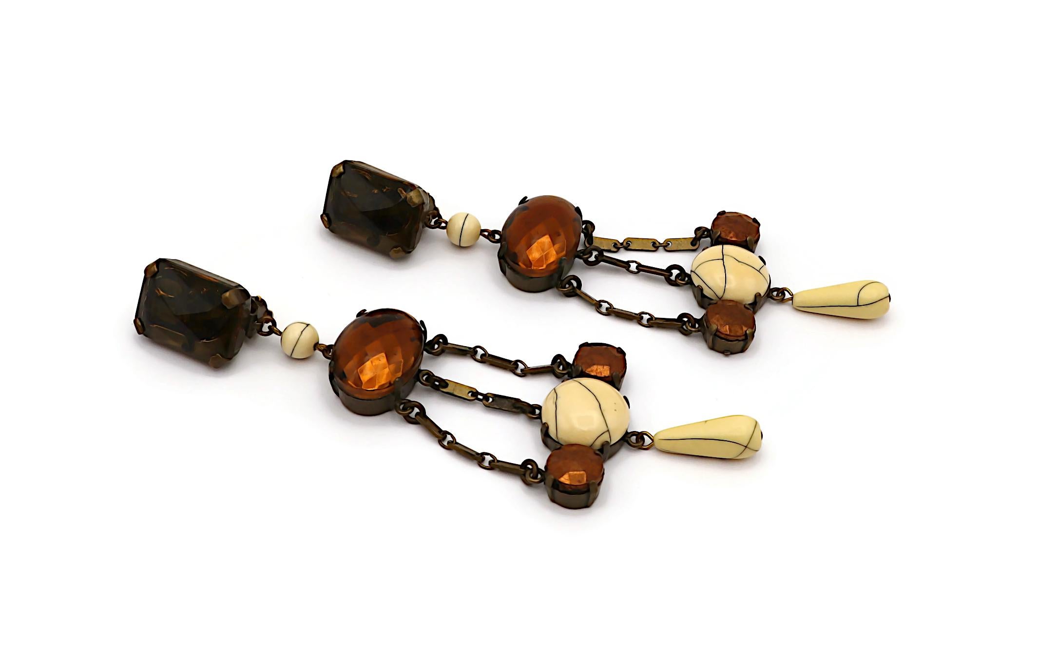 JEAN PAUL GAULTIER Langer Kronleuchter-Ohrring im Vintage-Stil, baumelnd im Zustand „Gut“ im Angebot in Nice, FR