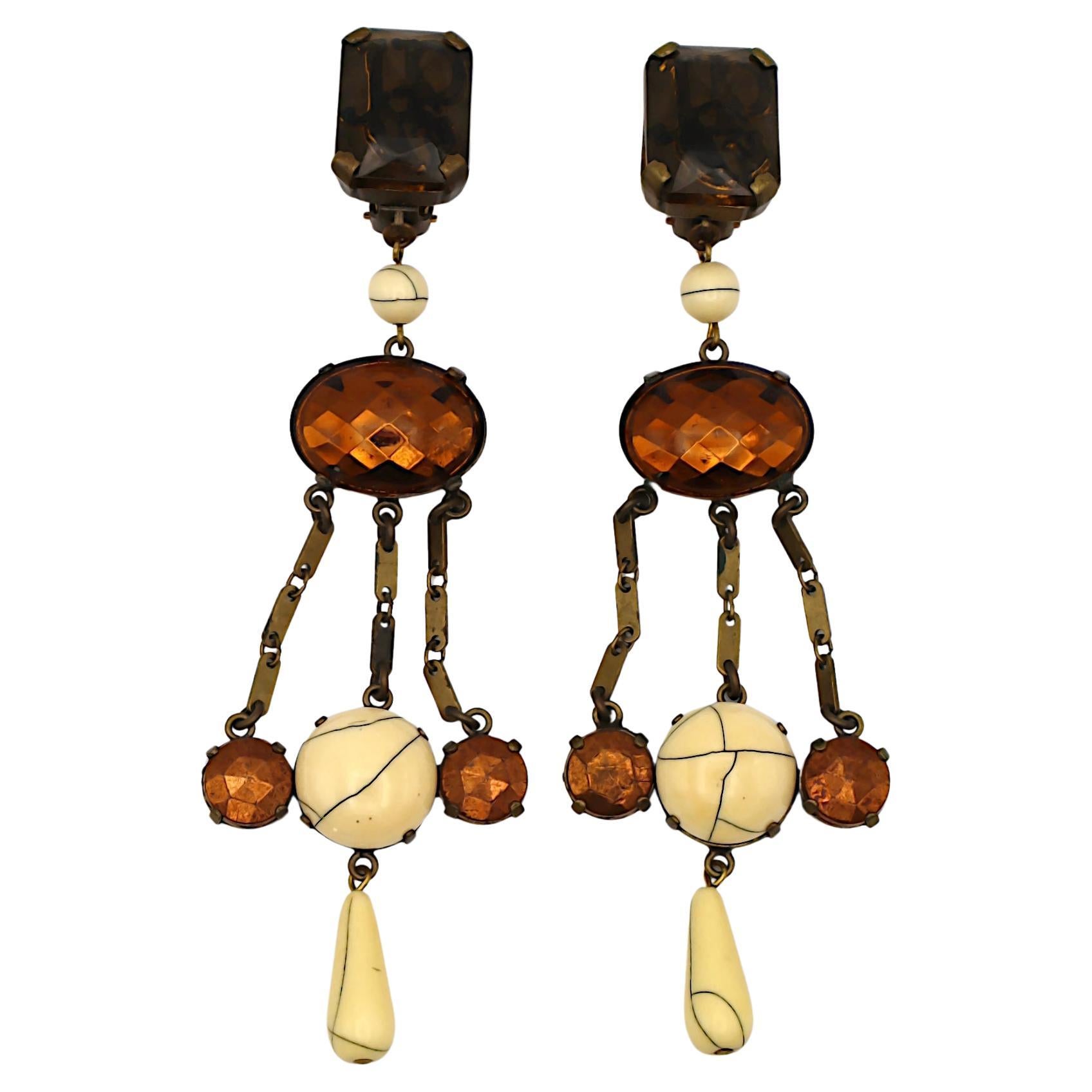 JEAN PAUL GAULTIER Boucles d'oreilles pendantes Vintage Long Chandelier