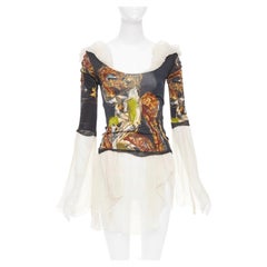 JEAN PAUL GAULTIER Vintage Maille archive sheer sheer mesh knit punk top M