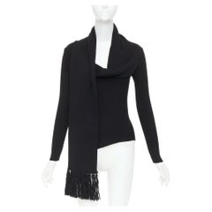 JEAN PAUL GAULTIER Vintage Maille Femme black wool cowl neck sweater L