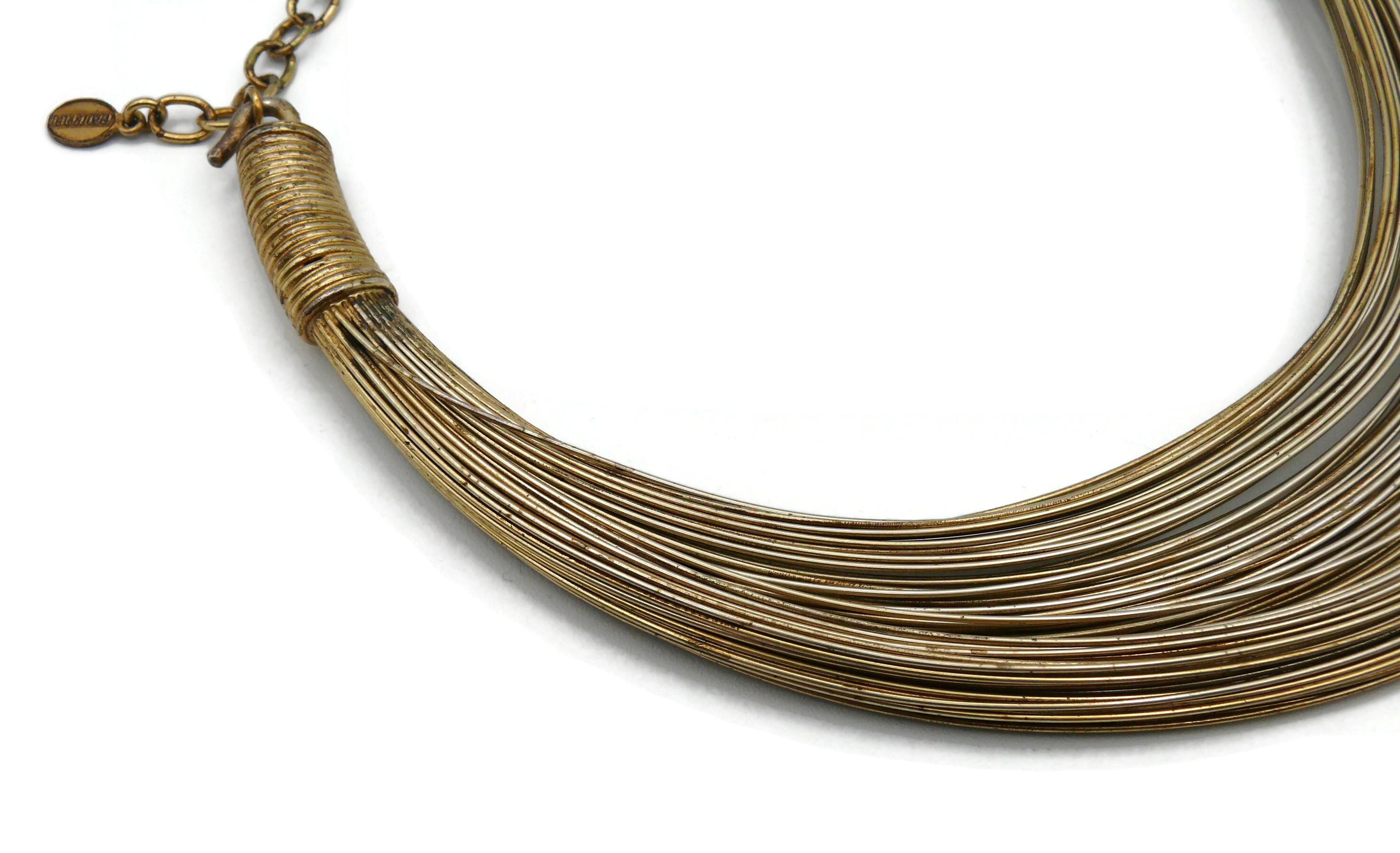 JEAN PAUL GAULTIER Vintage Masai Multi Wire Choker Necklace In Fair Condition For Sale In Nice, FR