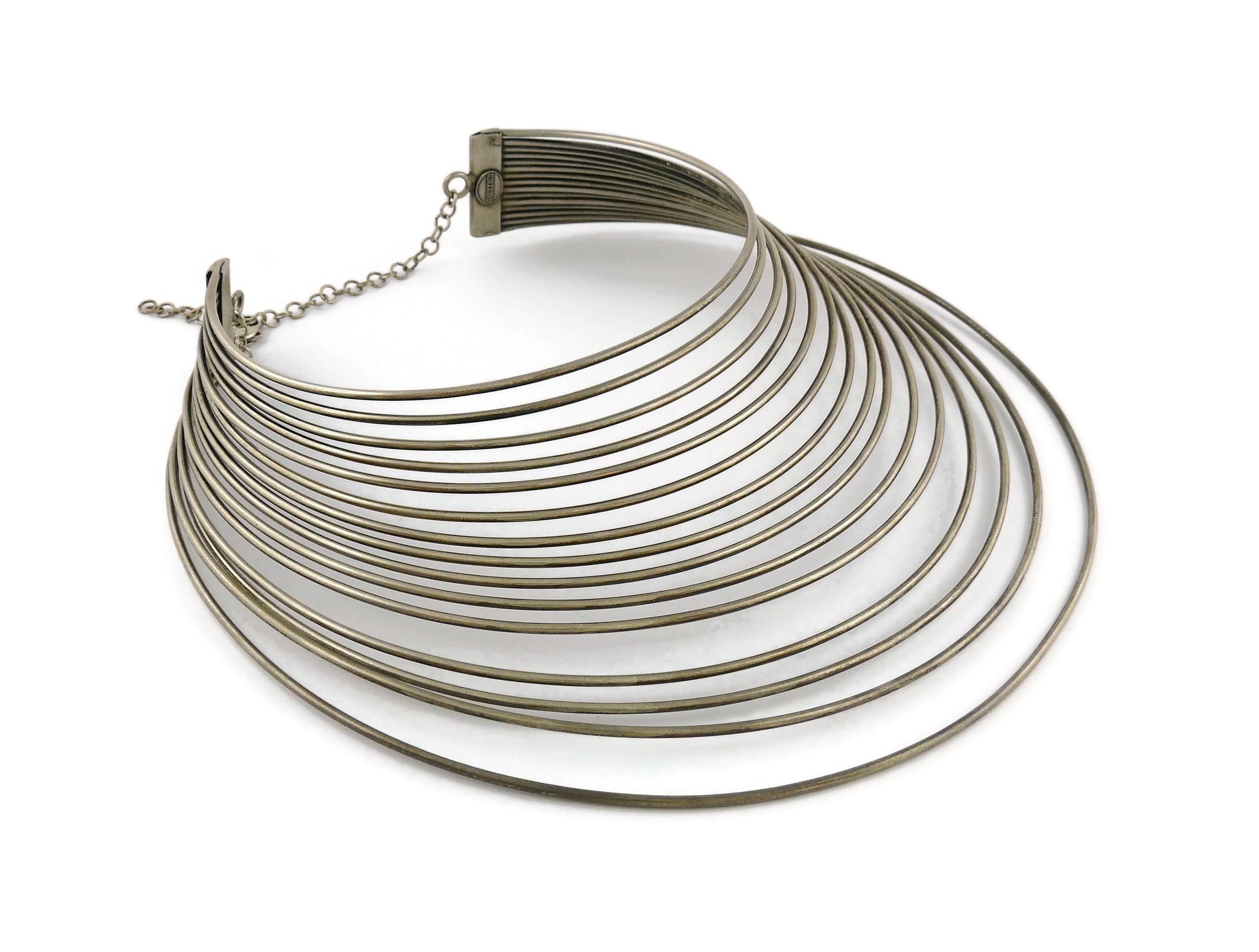 Jean Paul Gaultier Vintage Masai Multi Wire Silver Toned Choker Necklace