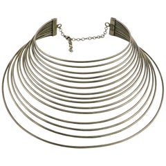 Jean Paul Gaultier Vintage Masai Multi Wire Silver Toned Choker Necklace