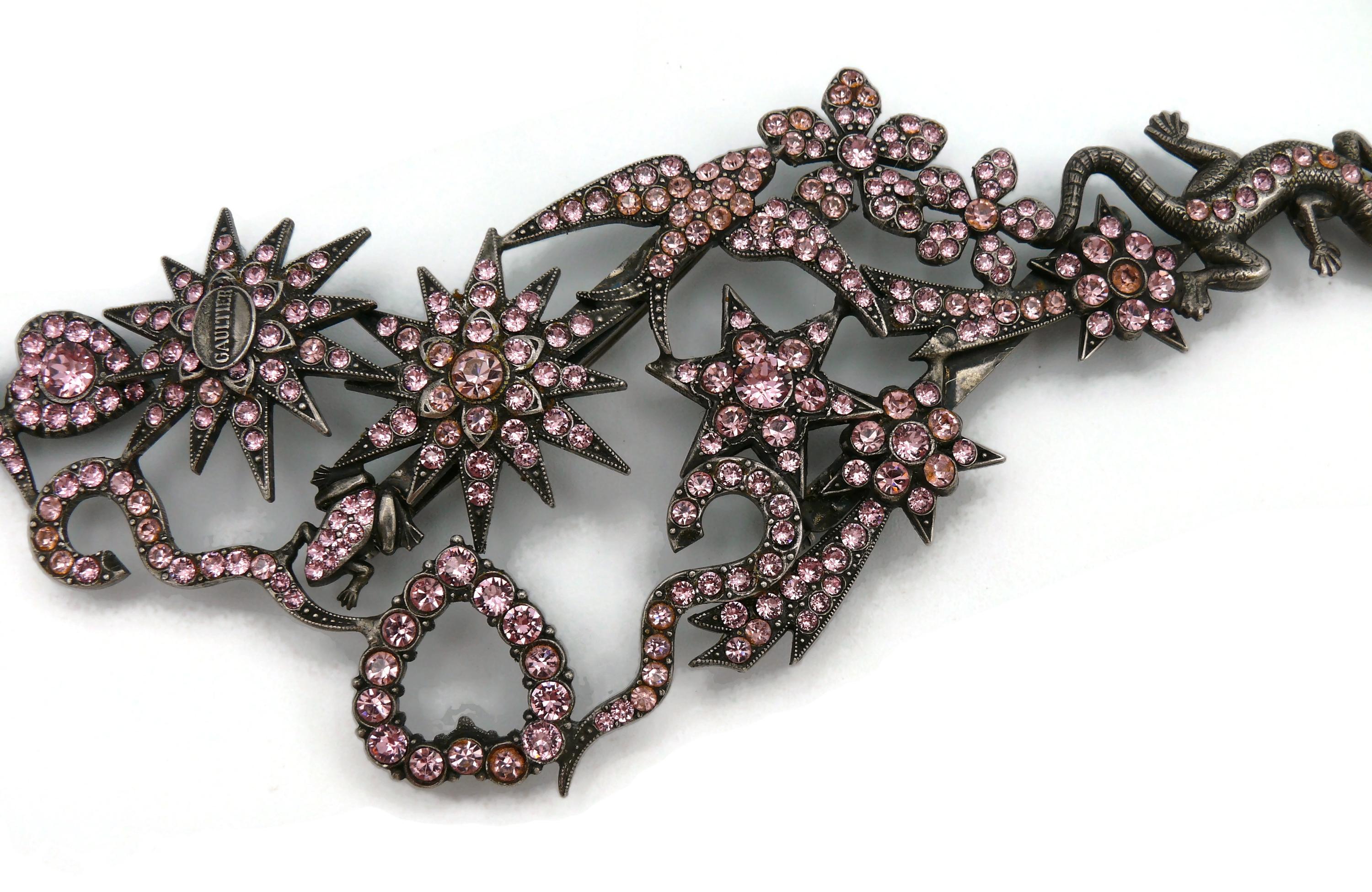 JEAN PAUL GAULTIER Vintage Massive Jewelled Brooch For Sale 1