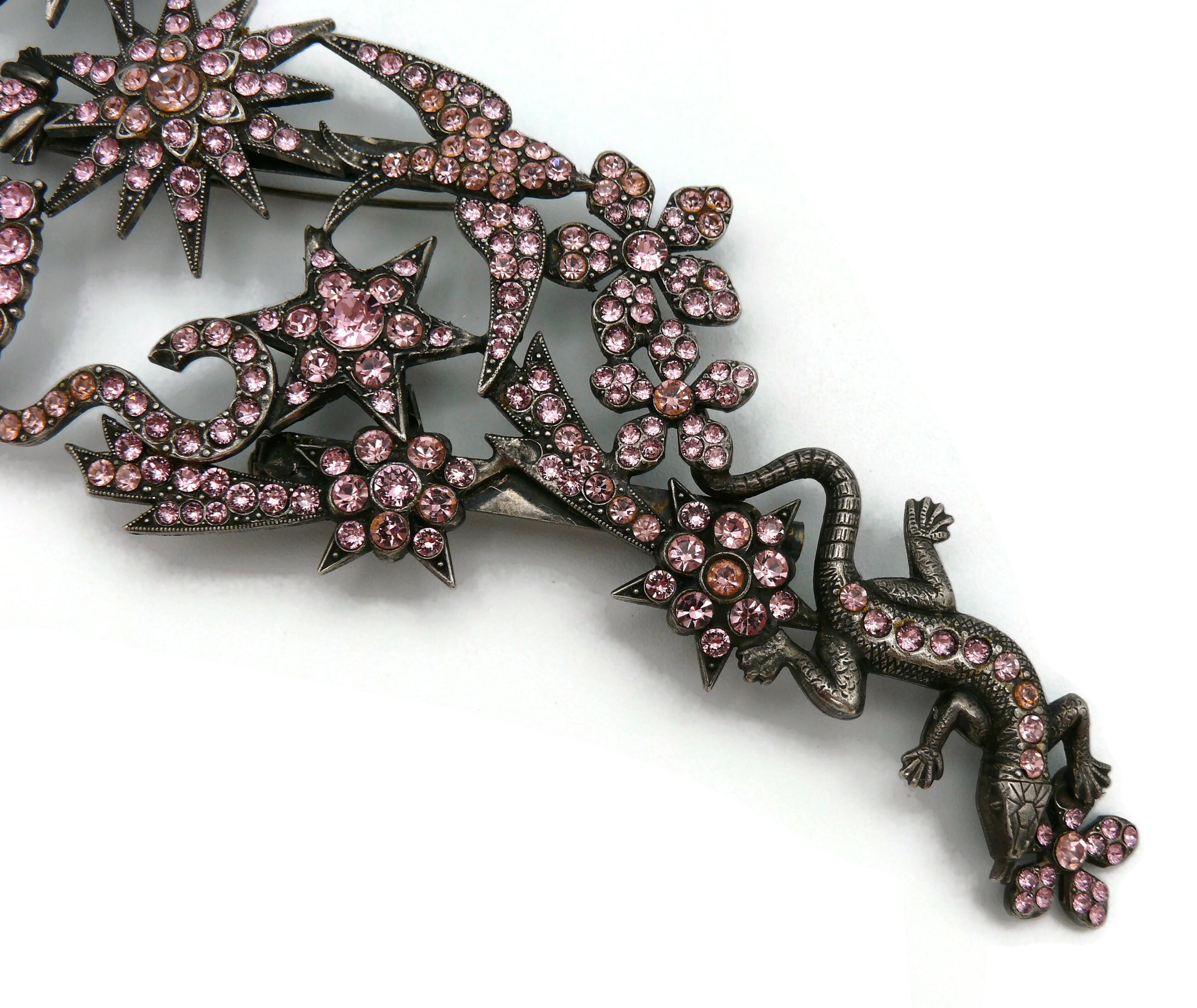 JEAN PAUL GAULTIER Vintage Massive Jewelled Brooch For Sale 2