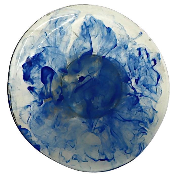 JEAN PAUL GAULTIER Vintage Massive Marbled Blue Resin Ring For Sale