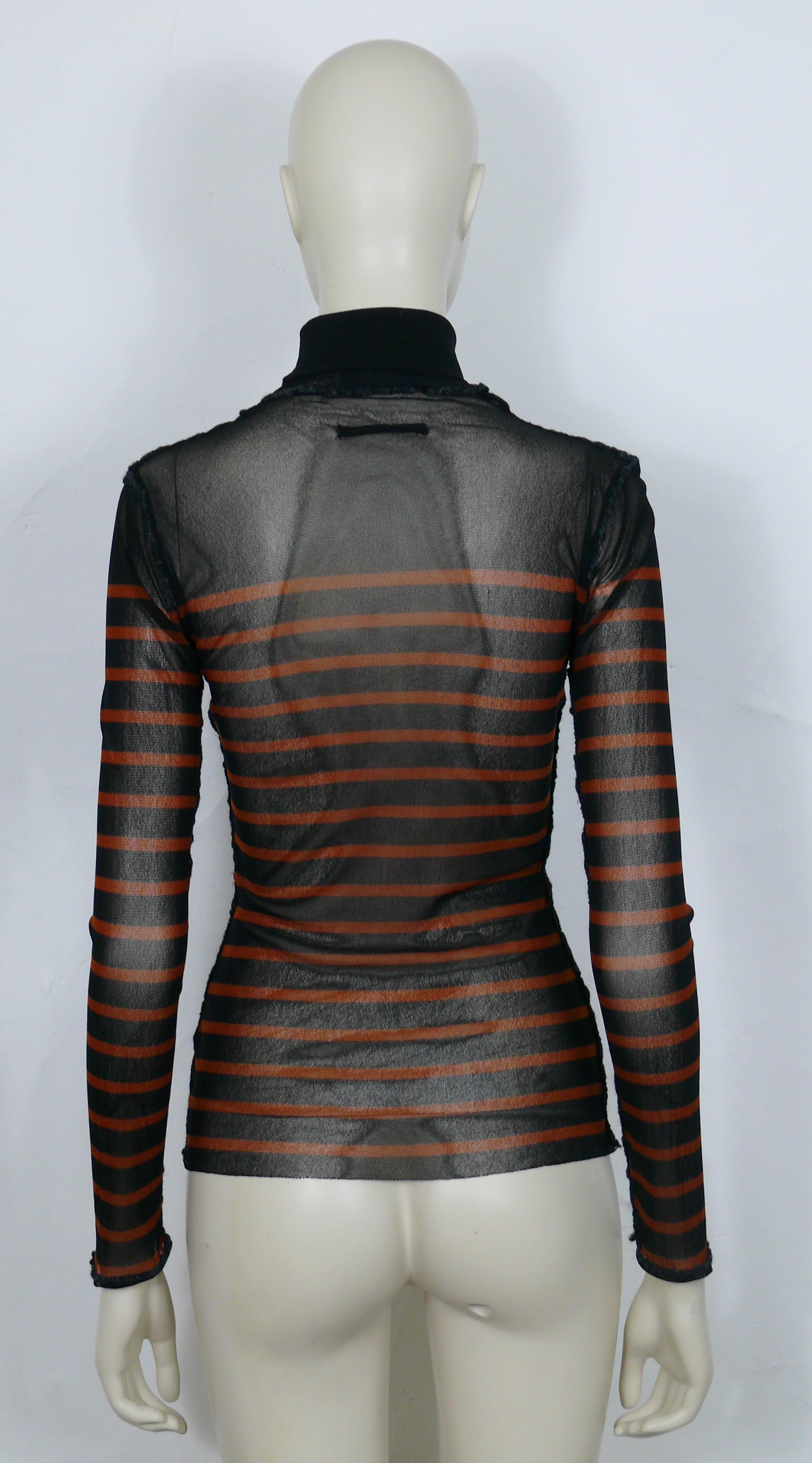 Black Jean Paul Gaultier Vintage Matelot Sheer Mesh Top For Sale