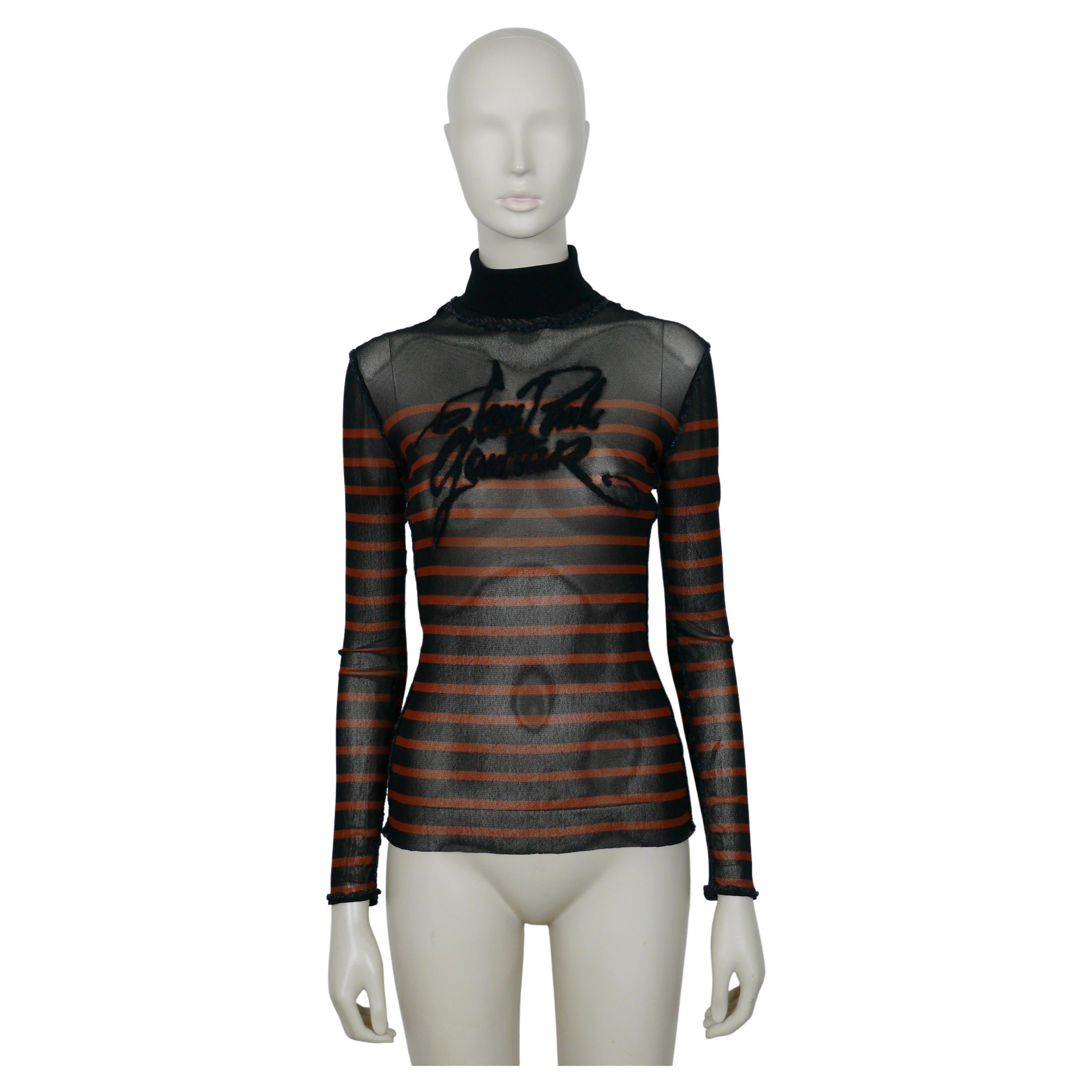 Jean Paul Gaultier Vintage Matelot Sheer Mesh Top For Sale