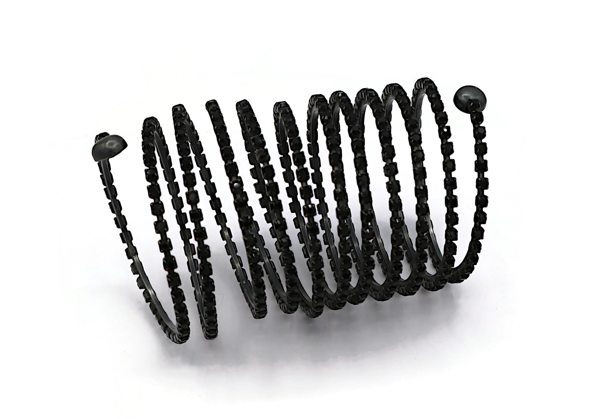 JEAN PAUL GAULTIER Vintage Maxi Jewelled Coil Cuff Bracelet For Sale 1