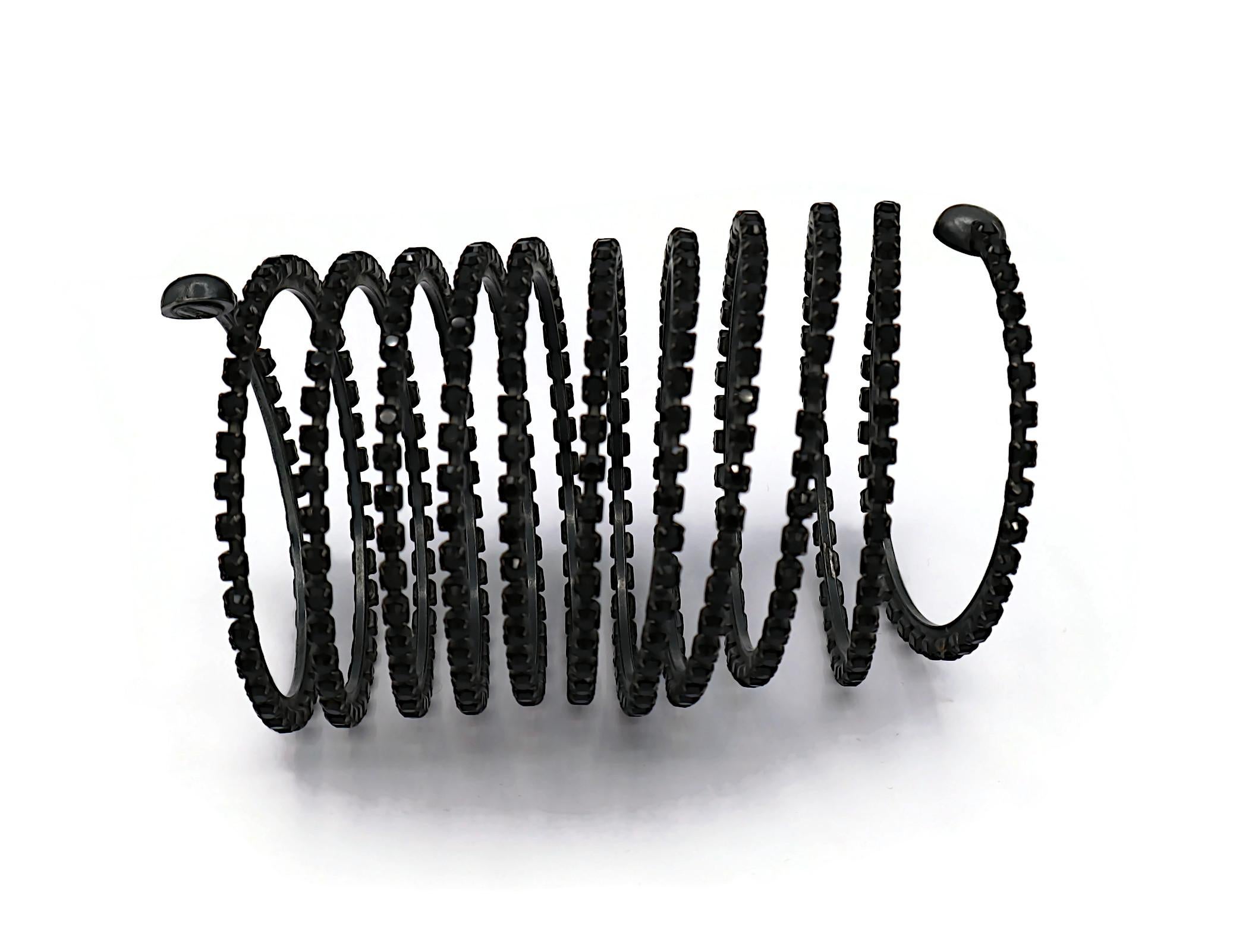 JEAN PAUL GAULTIER Vintage Maxi Jewelled Coil Cuff Bracelet For Sale 2
