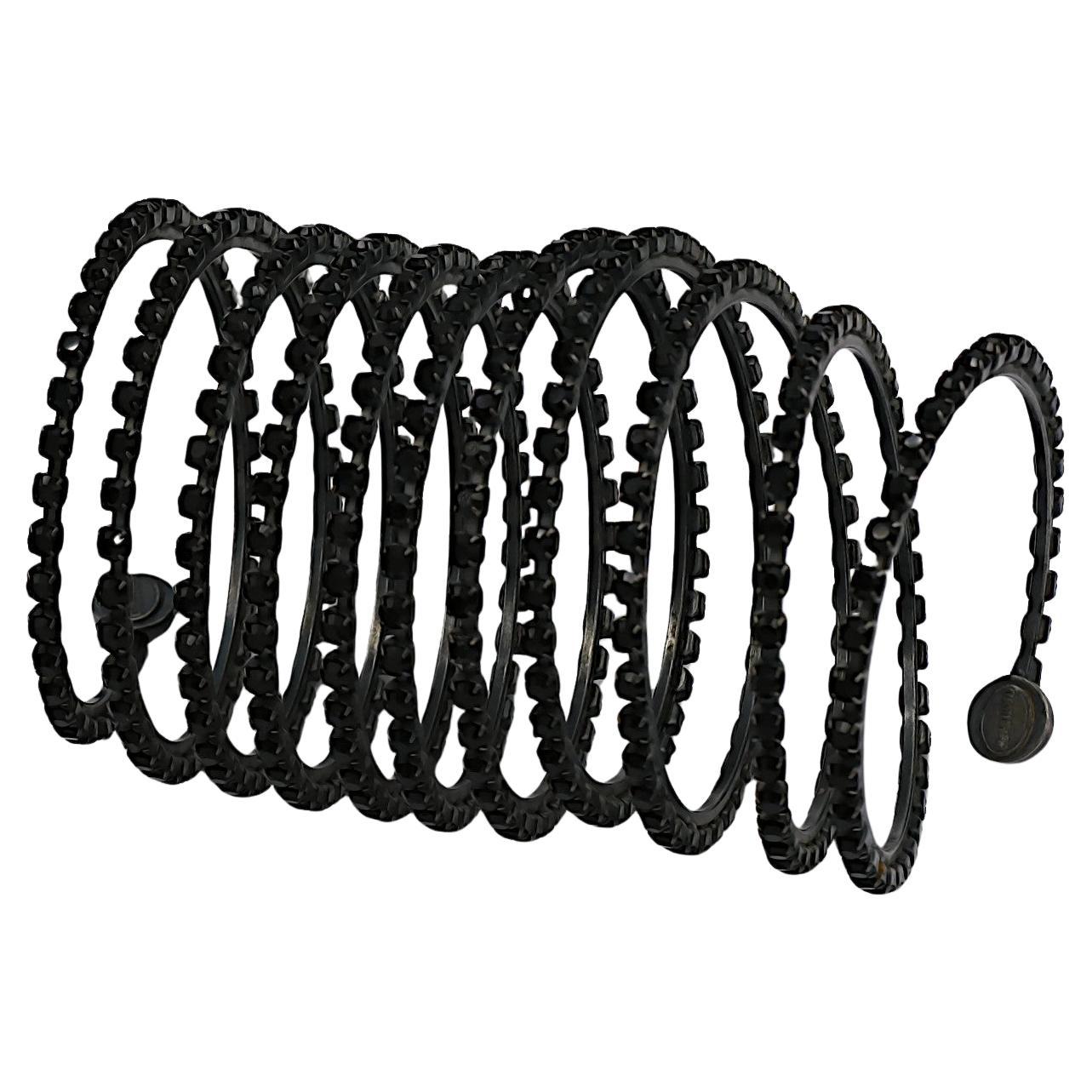JEAN PAUL GAULTIER Vintage Maxi Jewelled Coil Cuff Bracelet For Sale