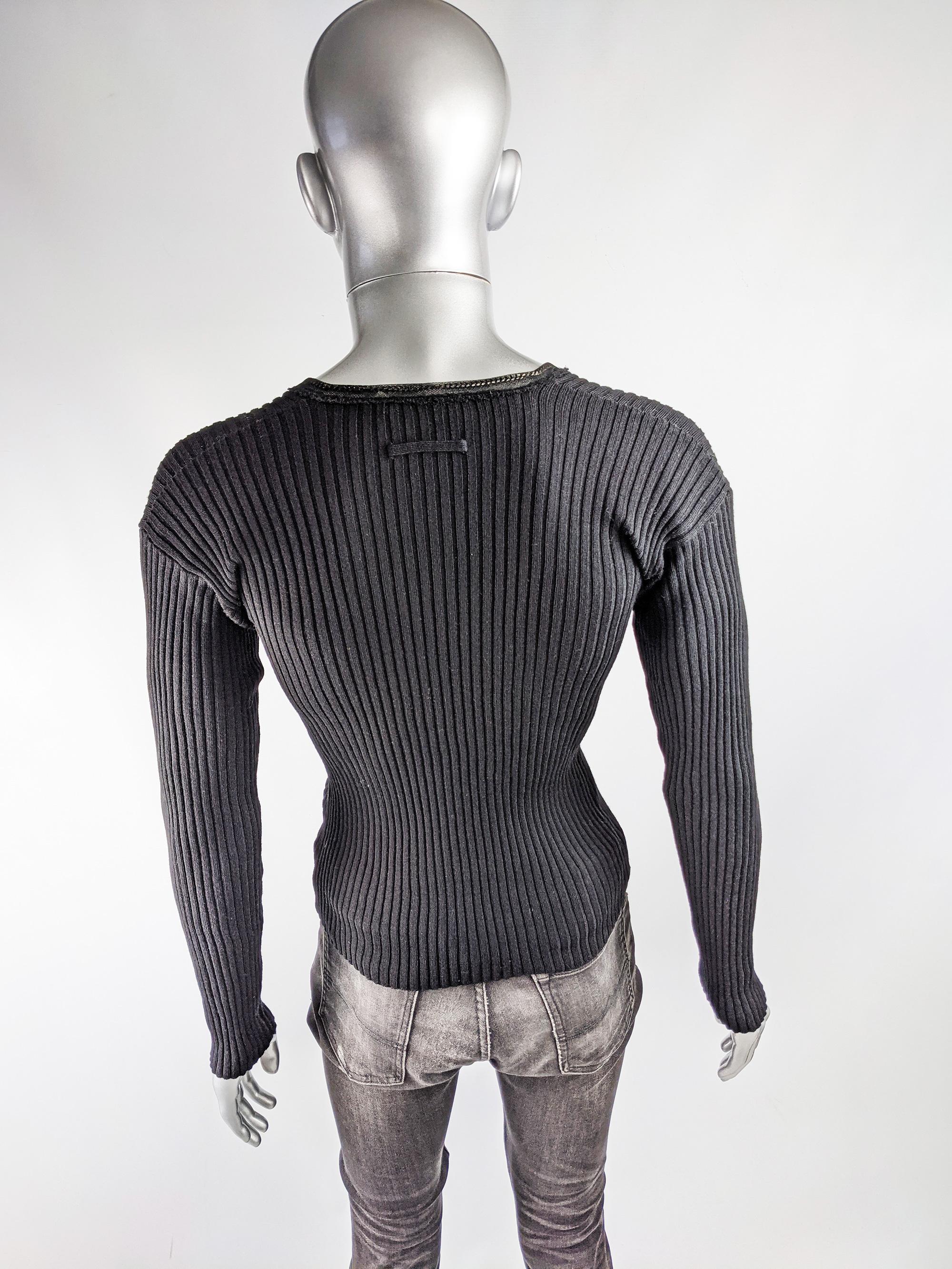 Jean Paul Gaultier Vintage Mens Chain Ribbed Knit Top 1