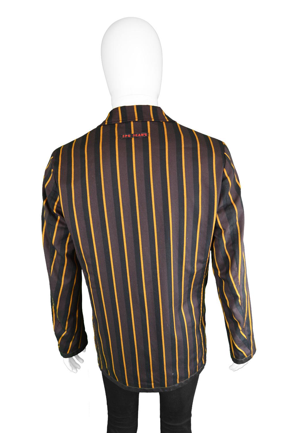 Jean Paul Gaultier Vintage Men's Wool & Cotton Stripe Embroidered Boating Blazer 3