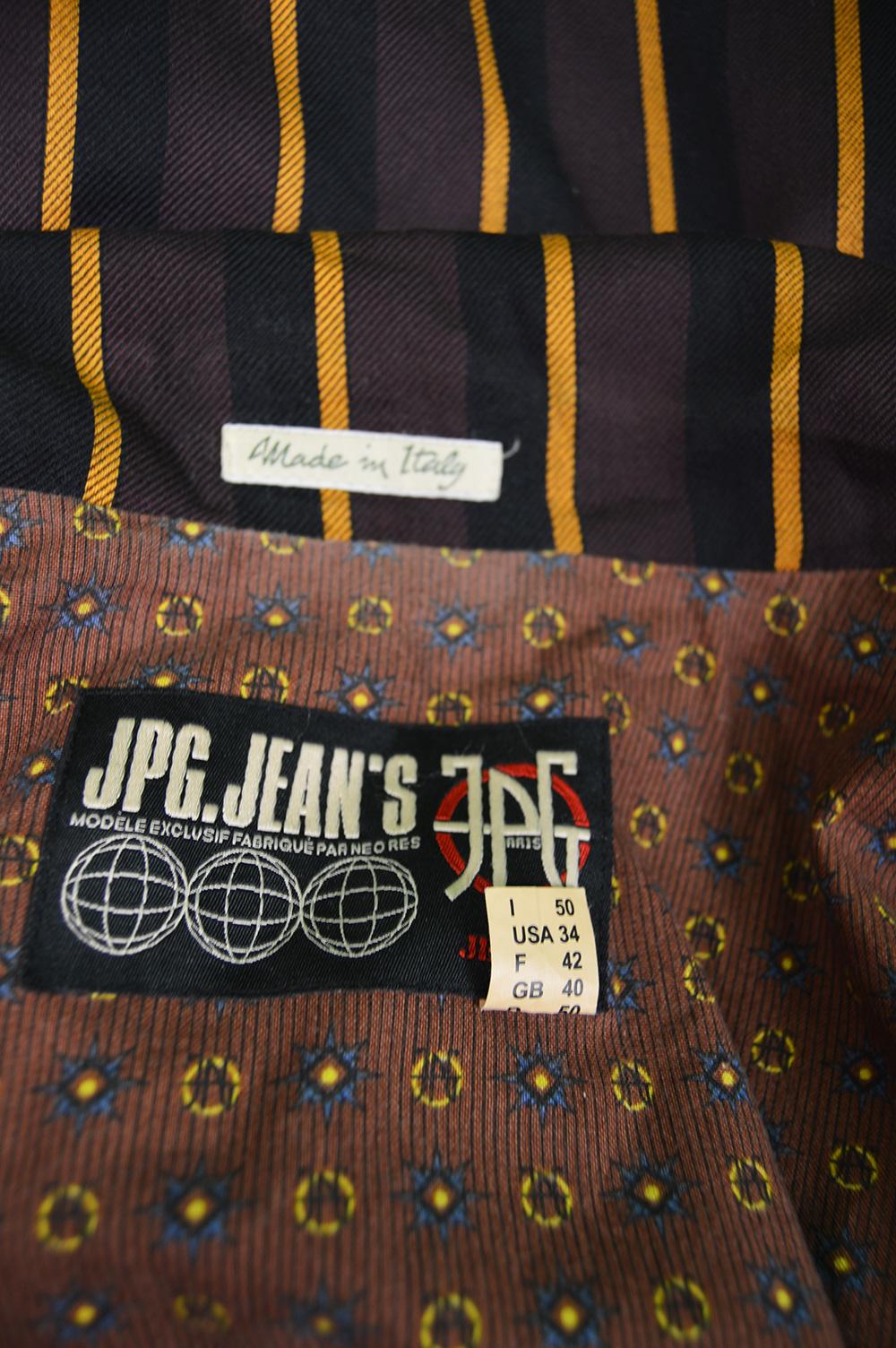 Jean Paul Gaultier Vintage Men's Wool & Cotton Stripe Embroidered Boating Blazer 5