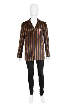 Jean Paul Gaultier Vintage Men's Wool & Cotton Stripe Embroidered Boating Blazer