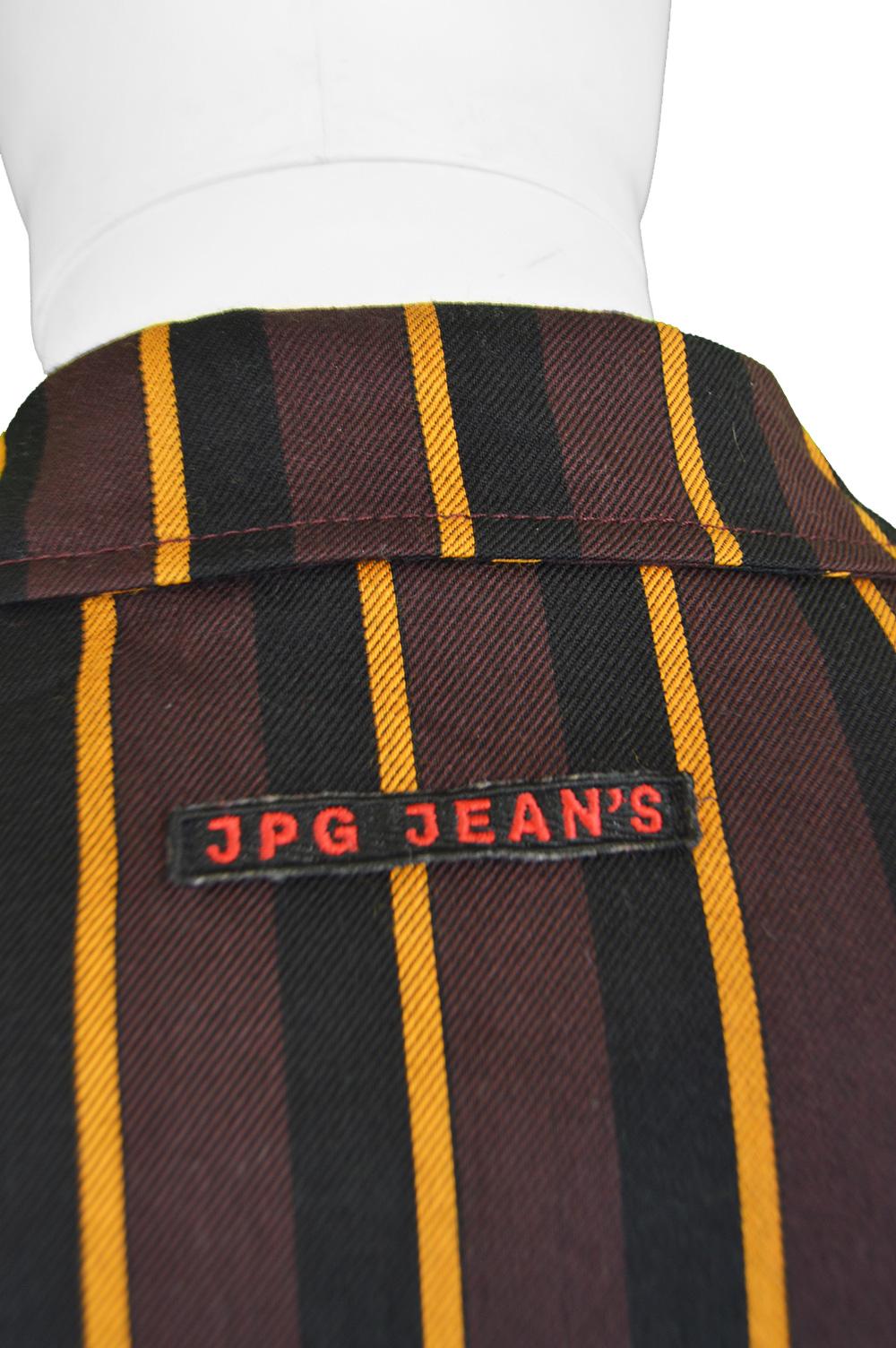 Jean Paul Gaultier Vintage Men's Wool & Cotton Stripe Embroidered Boating Blazer 2
