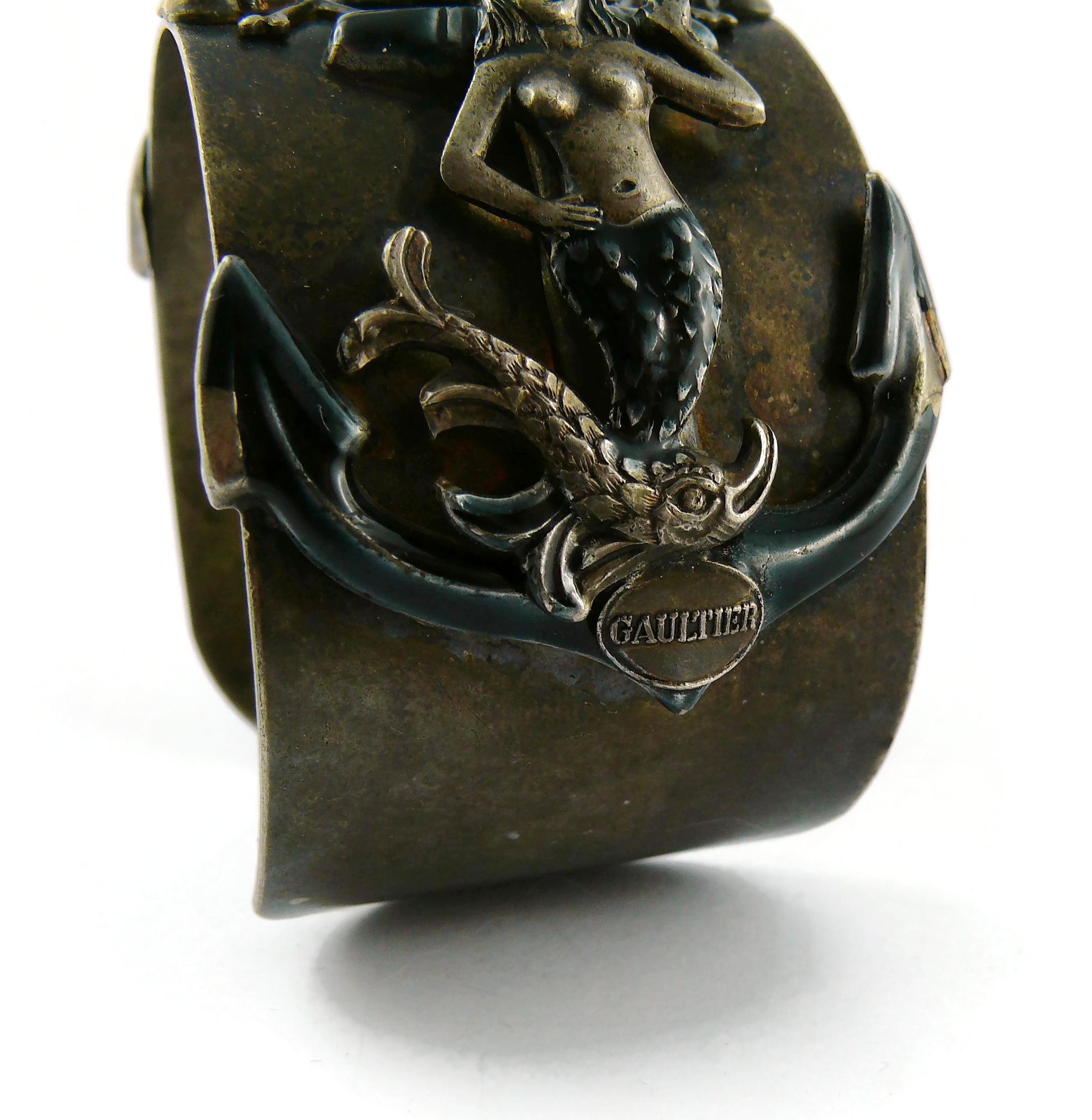 Jean Paul Gaultier Vintage Mermaids Anchors Dolphins Memento Mori Cuff Bracelet 5